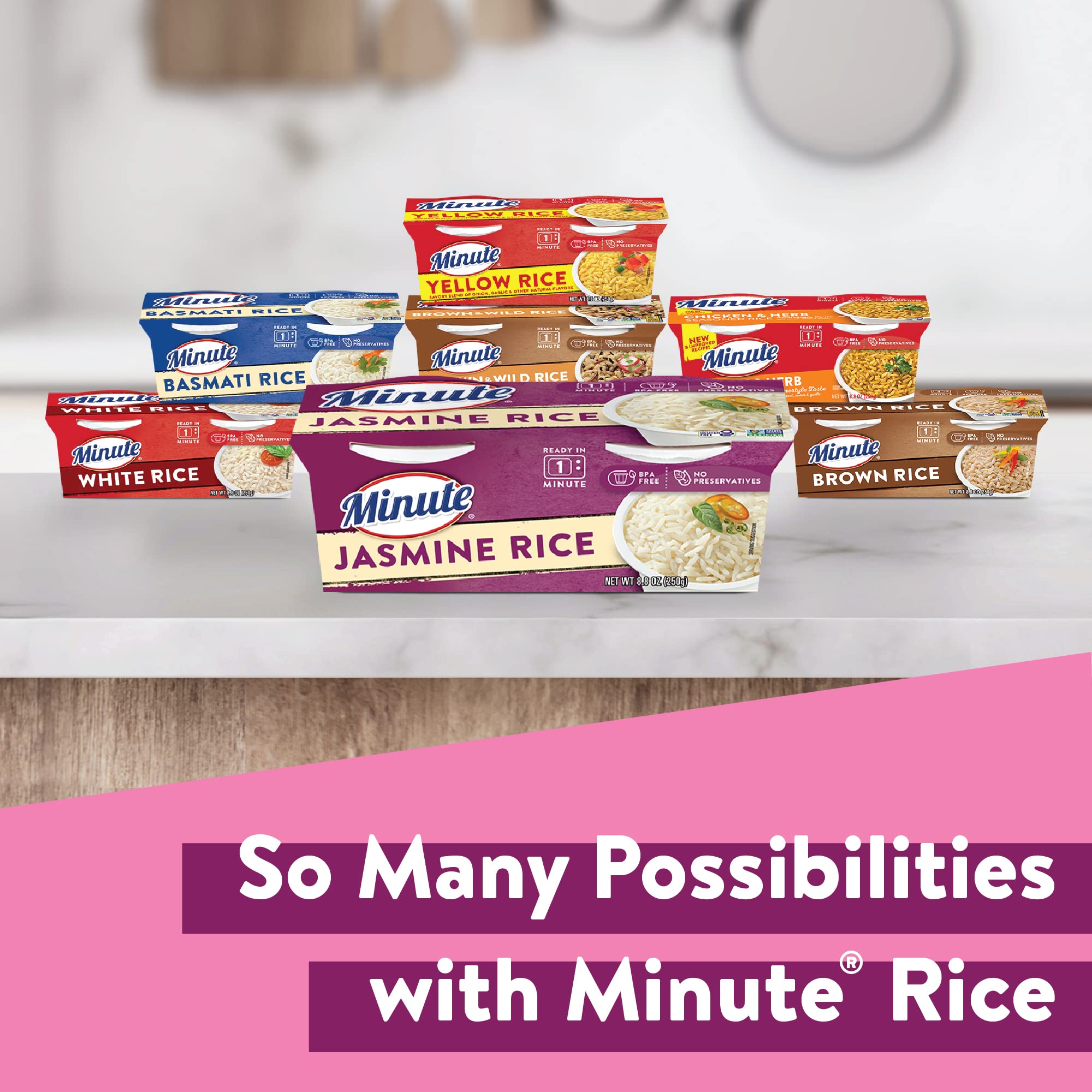 Minute Ready-to-Serve Jasmine Rice Cups - 8.8 Oz Microwavable Instant Rice (Pack of 8) | Quick & Easy Meal Prep, Office Lunch, Camping & Emergency Food Supply