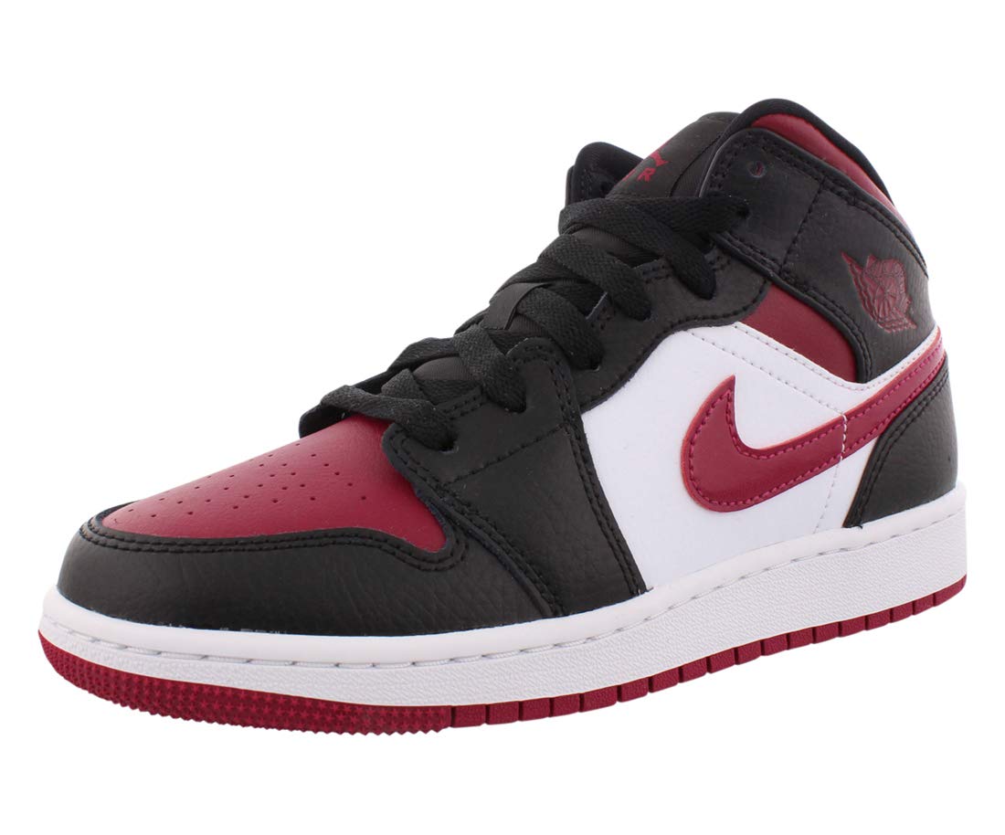 Jordan Youth Air 1 MID (GS) 554725 066 Bred Toe Basketball Shoes - Size 4Y for Kids - Perfect for School, Sports & Casual Wear