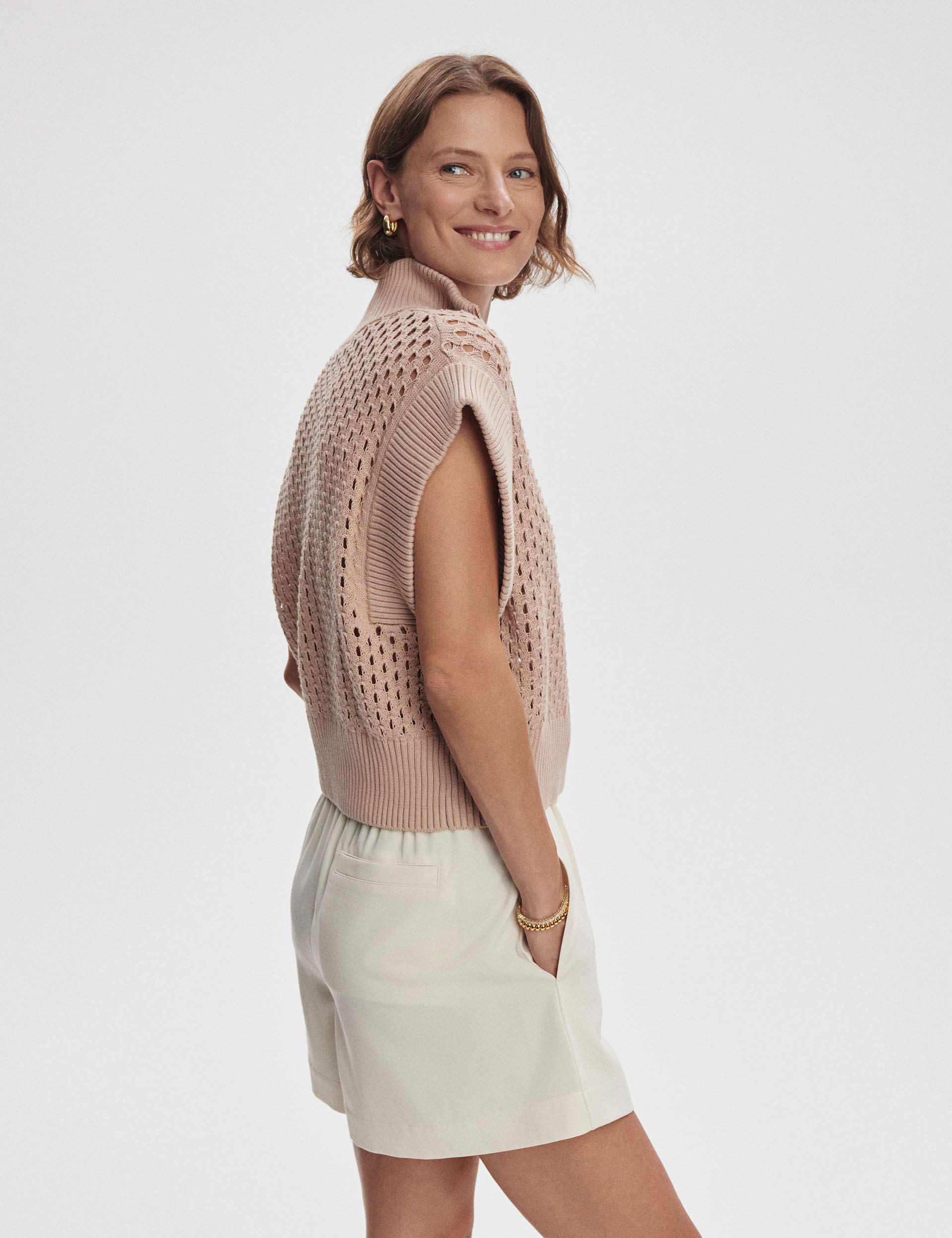 Gaines Half Zip Knit Sweater Light Taupe - Cozy Pullover for Women | Perfect for Fall & Winter Layering, Casual Outfits, and Outdoor Activities