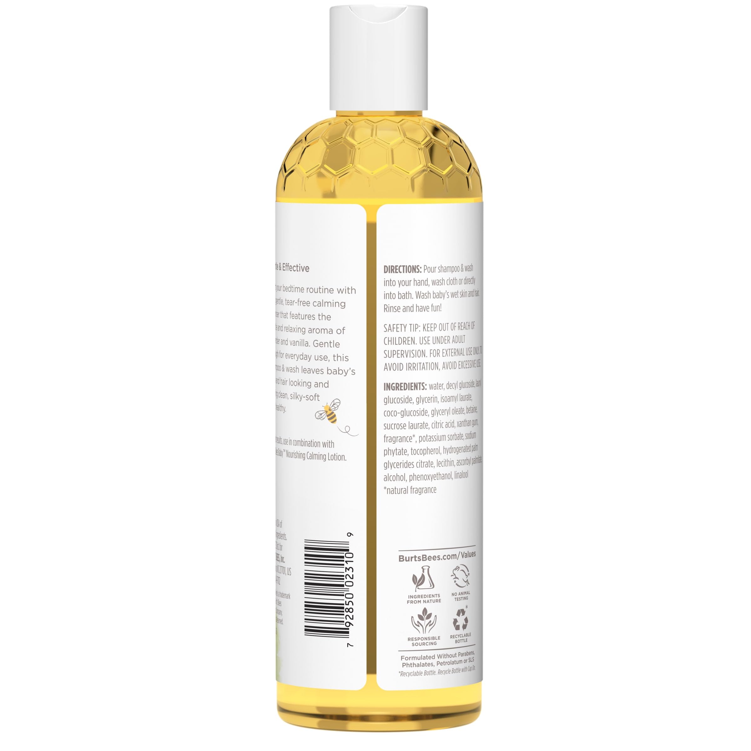 Burt's Bees Baby Shampoo & Body Wash - Lavender Scented, Tear-Free & Calming Formula, 98% Natural Origin, 12 Fl Oz (Pack of 3) | Gentle Cleansing for Newborns & Toddlers at Bath Time & Bedtime
