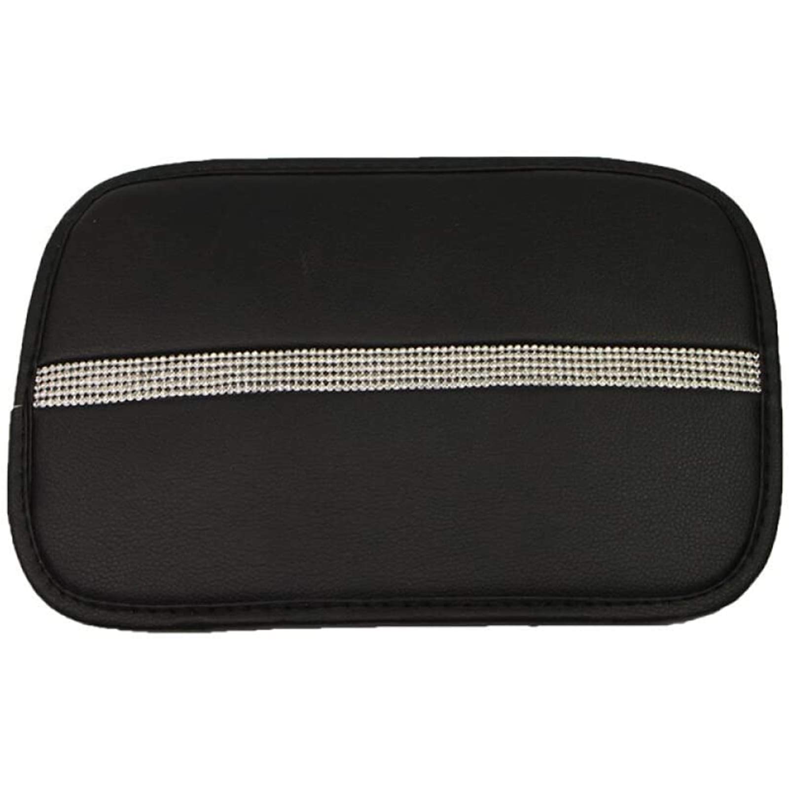 Bling Bling Crystal Rhinestone Car Armrest Cover - Black Luster Auto Center Console Protector, Luxury Car Interior Accessory for Enhanced Comfort and Style in Sedans, SUVs, and Trucks