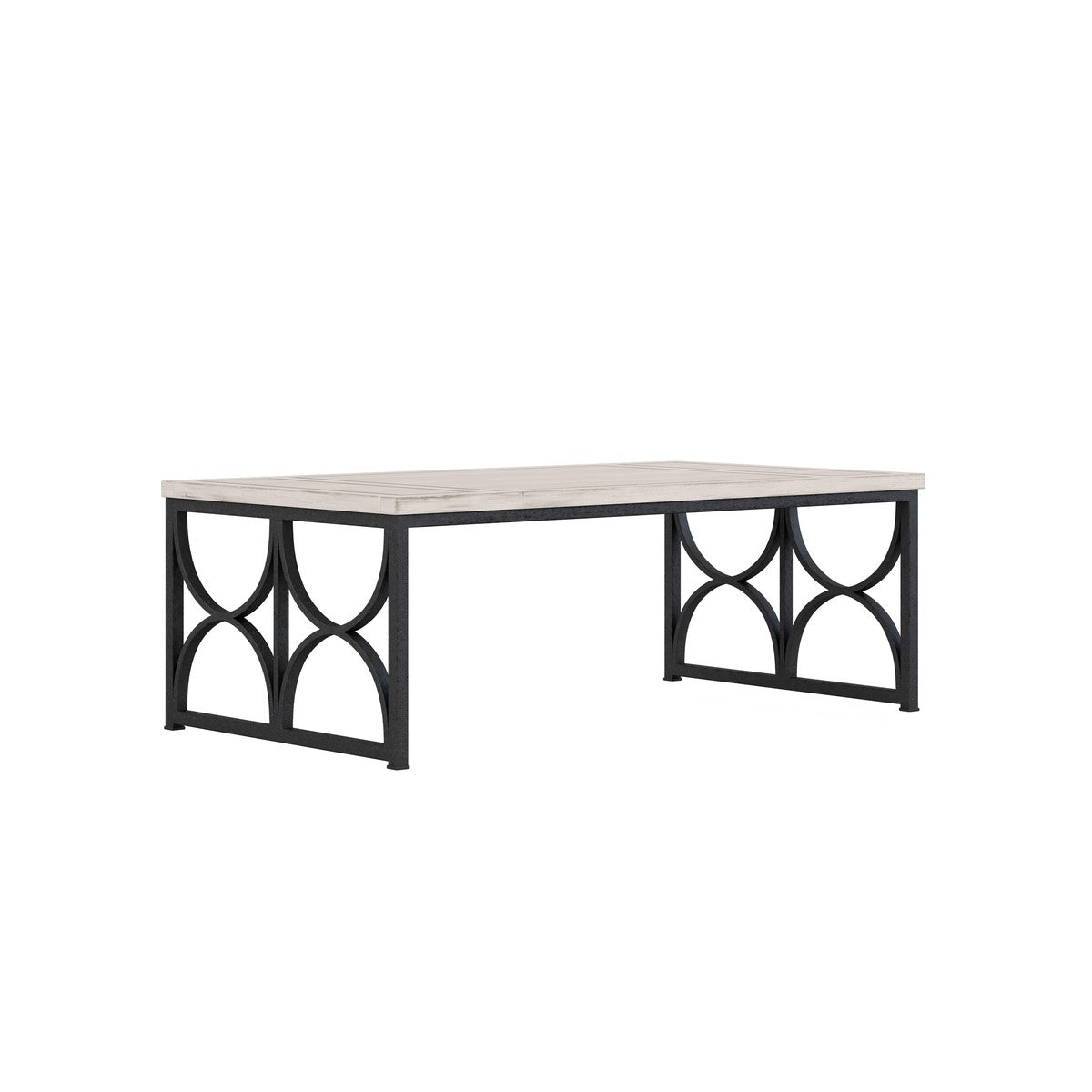 White Alcove Metal Cocktail Table - Modern End Table for Living Room, Patio & Outdoor Decor