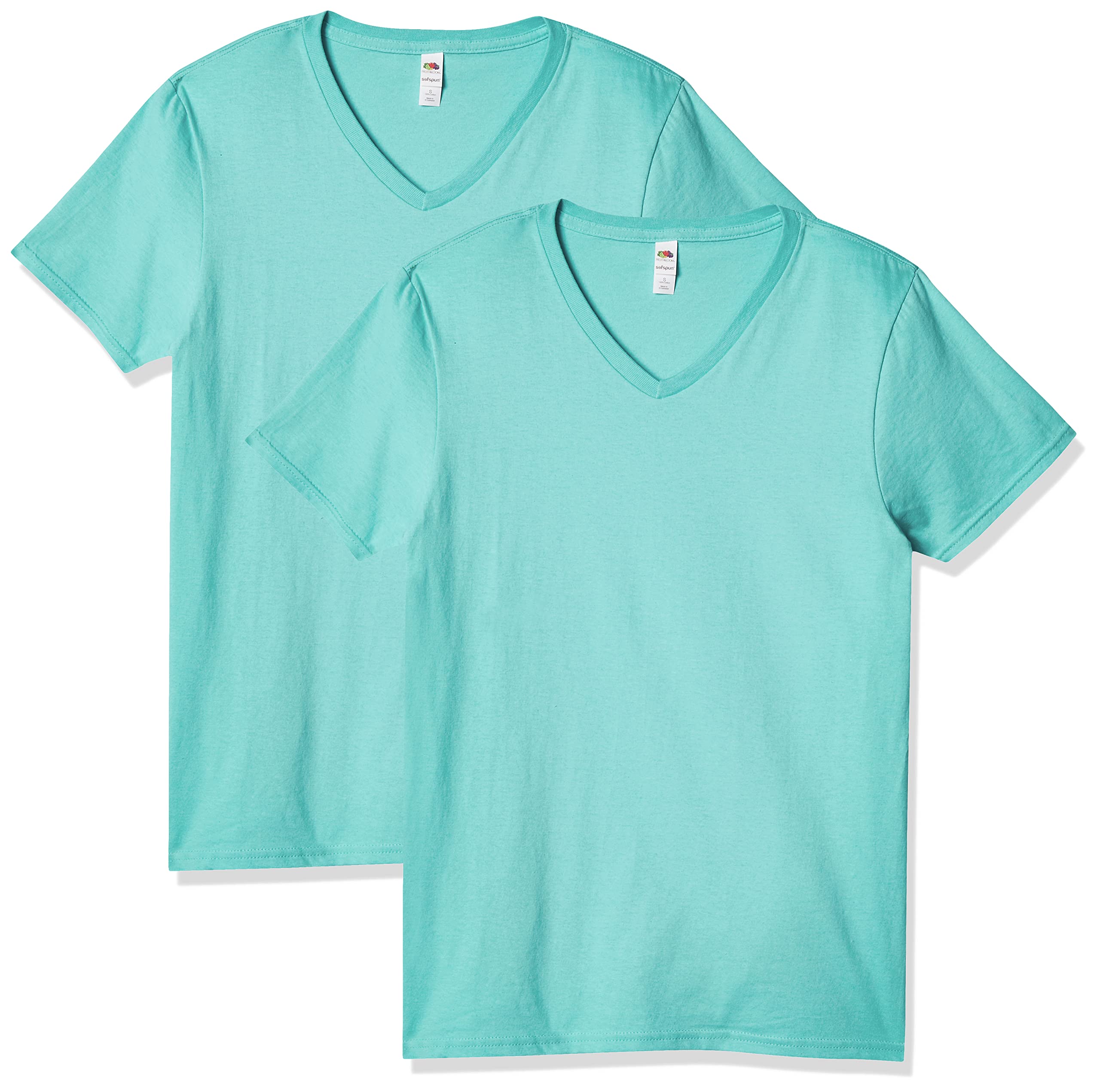 Fruit of the Loom Men's Lightweight Breathable Cotton V-Neck T-Shirts 5-Pack - Soft Comfort Fit Casual Undershirts for Everyday Wear, Gym & Layering