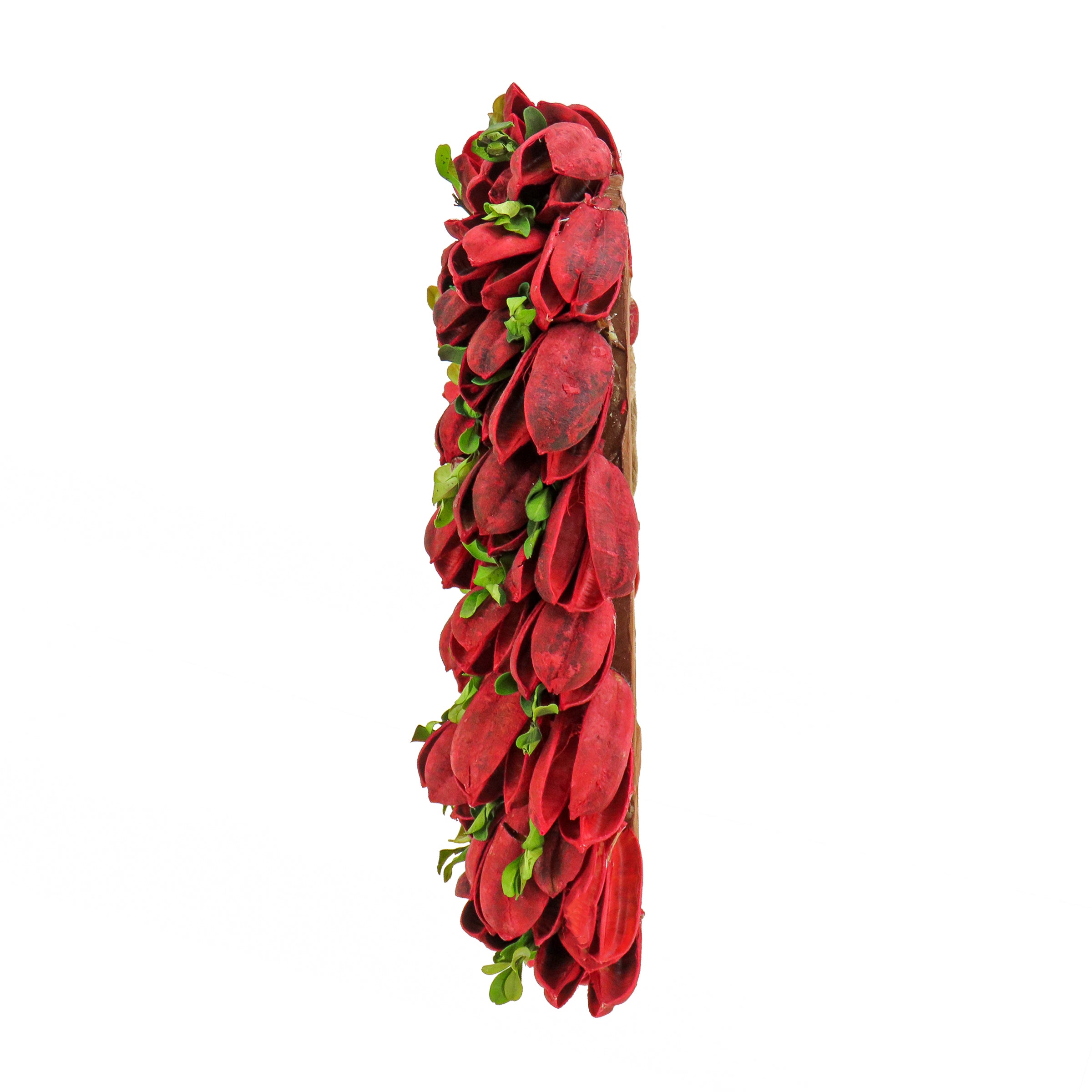 12 Inch Red Petals and Leaves Floral Valentine's Heart Wreath - Romantic Home Decor for Valentine's Day, Weddings & Anniversary Celebrations