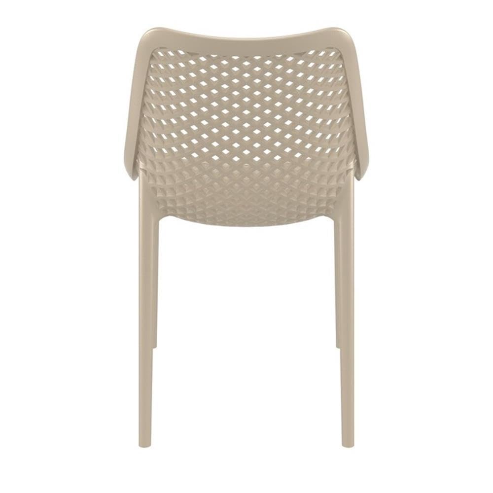Taupe Outdoor Patio Dining Chairs Set of 2 - Weather-Resistant Comfortable Garden Chairs for Backyard, Poolside & Restaurant Use