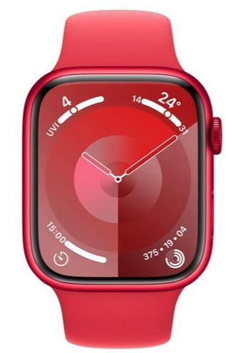 Apple Watch Series 9 (GPS) 41mm (PRODUCT)RED Aluminum Case with Red Sport Band - Fitness Tracker, Heart Rate Monitor, Sleep Tracking - Perfect for Running, Swimming & Daily Activity Tracking (MRXH3LL/A)