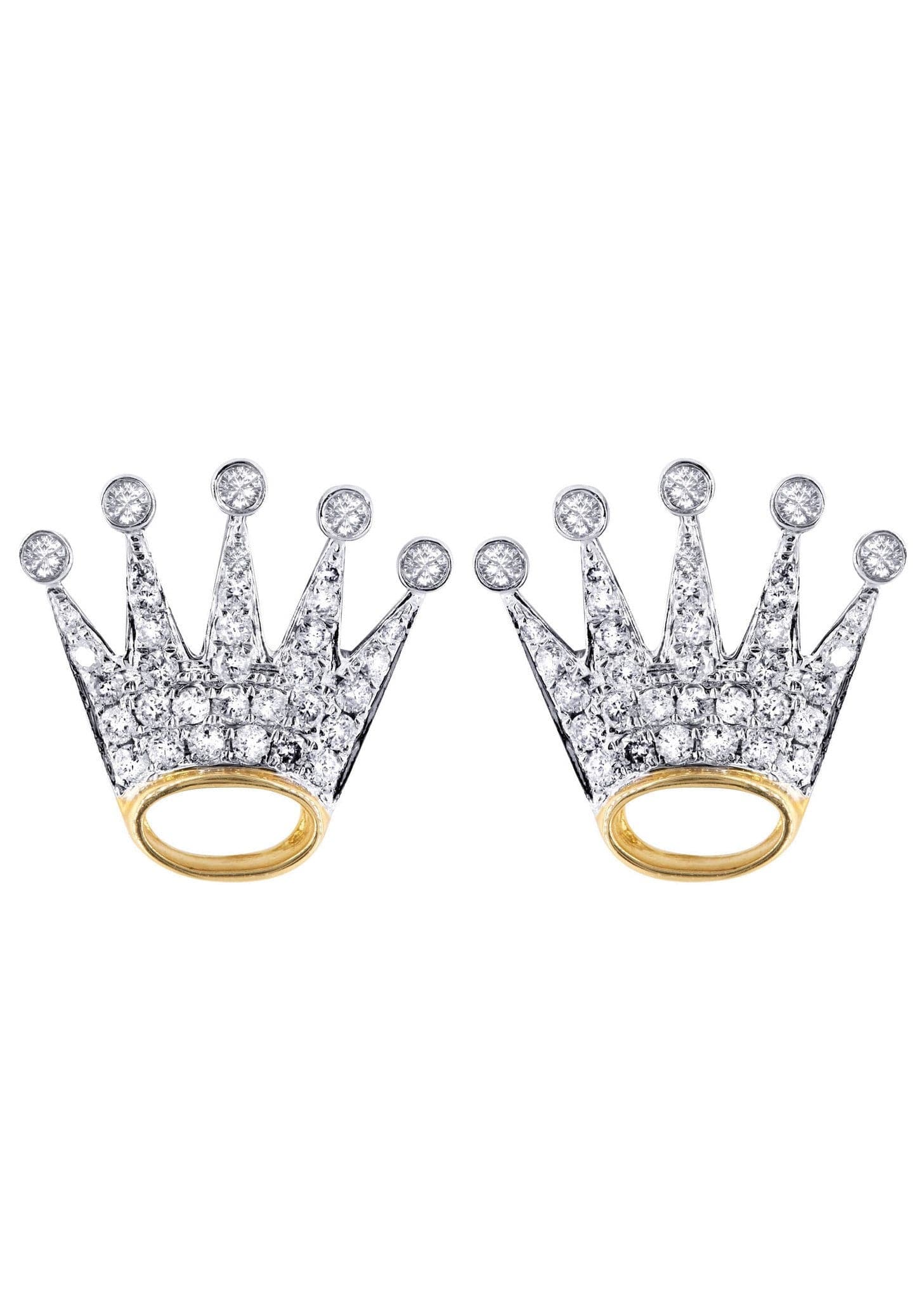 14K Yellow Gold Diamond Earrings for Men - 0.58 Carat Stud Earrings | Perfect for Gifts, Weddings & Special Occasions