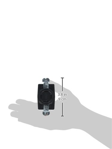 Hubbell HBL3430G 30A 250V Twist-Lock Receptacle, 3P4W NEMA L14-30R Black - Ideal for Generators, RVs, and Industrial Equipment