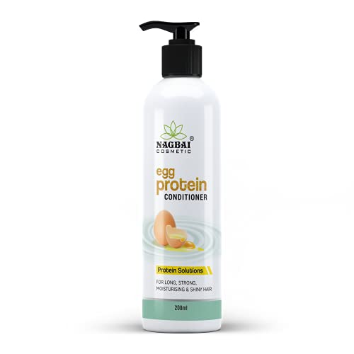 Nagbai Egg Protein Hair Conditioner (200ml) - Natural, Chemical-Free for Smooth & Soft Hair - Infused with Egg Protein for Deep Nourishment - Perfect for Dry, Damaged Hair & Daily Hair Care