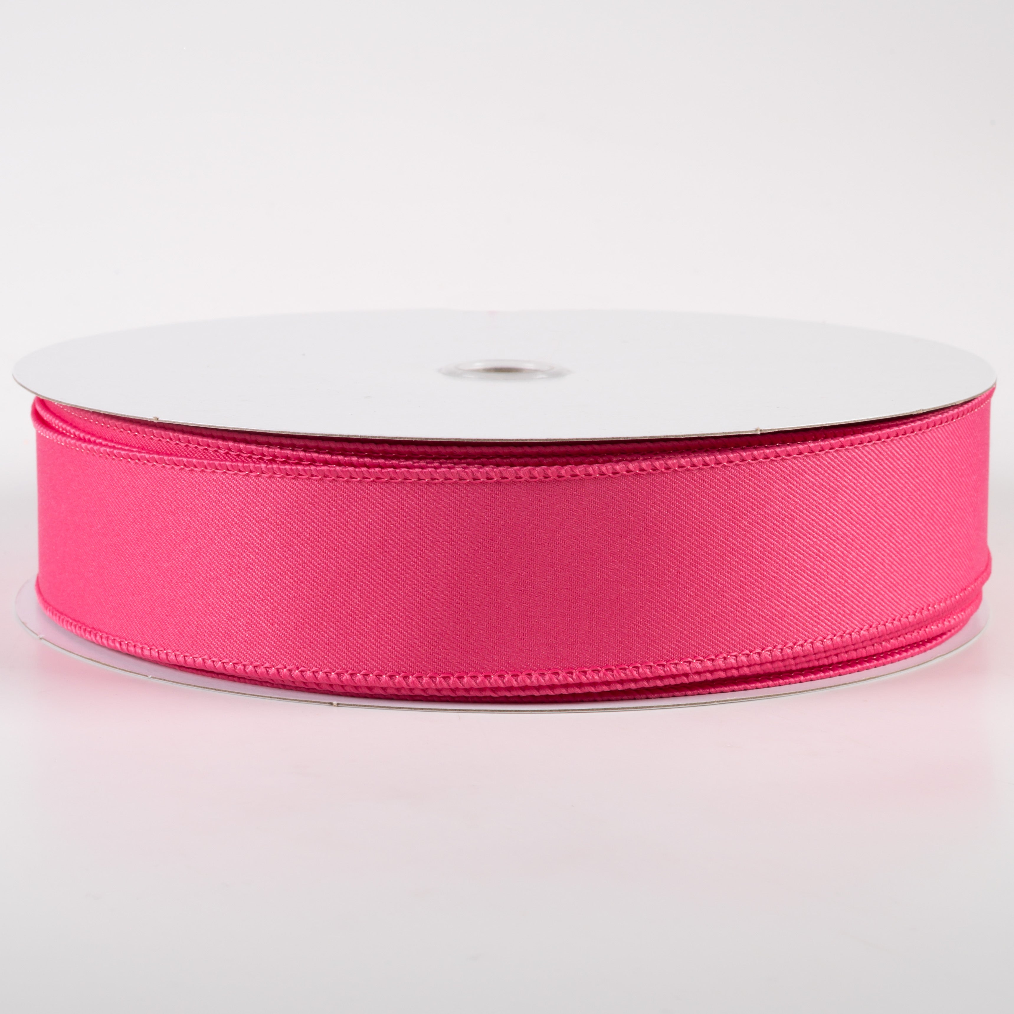 1.5 Inch Diagonal Weave Fabric Ribbon - Hot Pink (50 Yards) for Gift Wrapping, DIY Crafts, Hair Bows, and Party Decorations