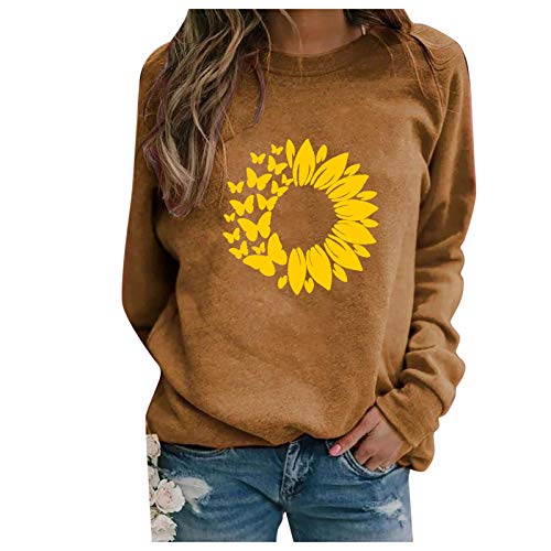 Women's Casual Hooded Sweater Pullover - Long Sleeve Printed Blouse & Lined Sweatshirt for Everyday Wear, Fall Fashion, and Outdoor Activities