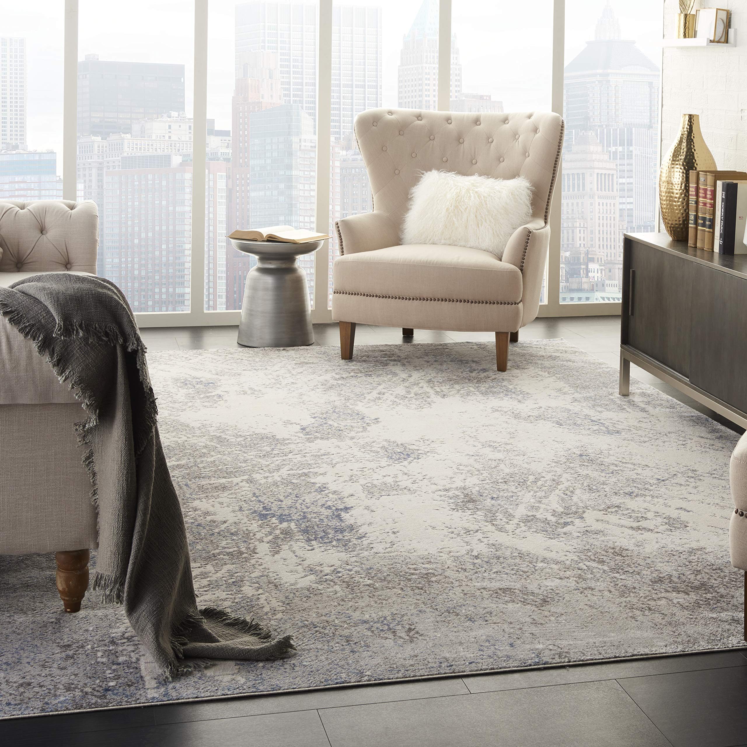 Nourison Sleek Textures Abstract Ivory/Grey 7'10