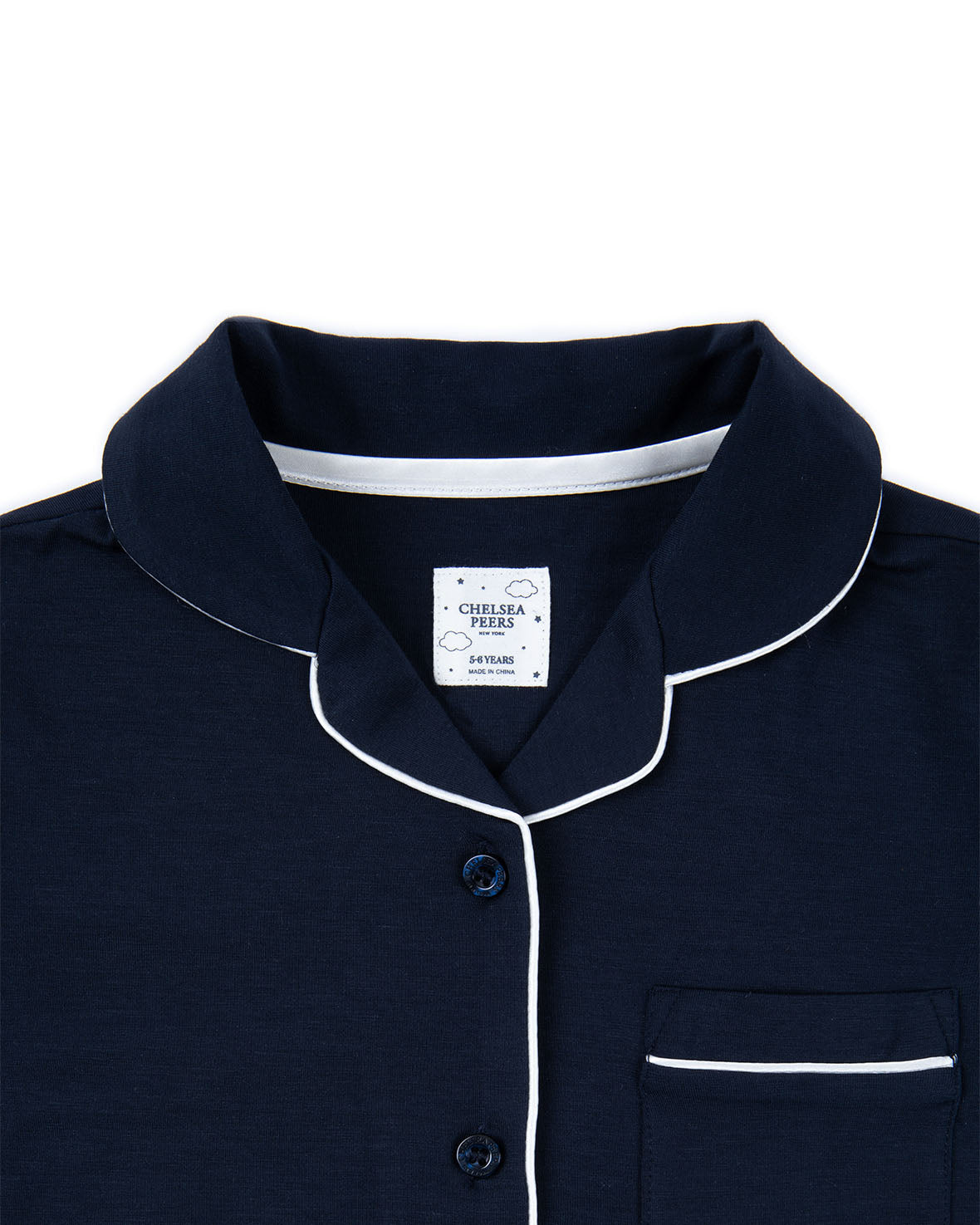Soft & Breathable Kids TENCEL™ Modal Long Sleeve Button Up Pajama Set - Navy Blue | Comfortable Sleepwear for Boys & Girls | Perfect for Bedtime, Lounging & Sleepovers