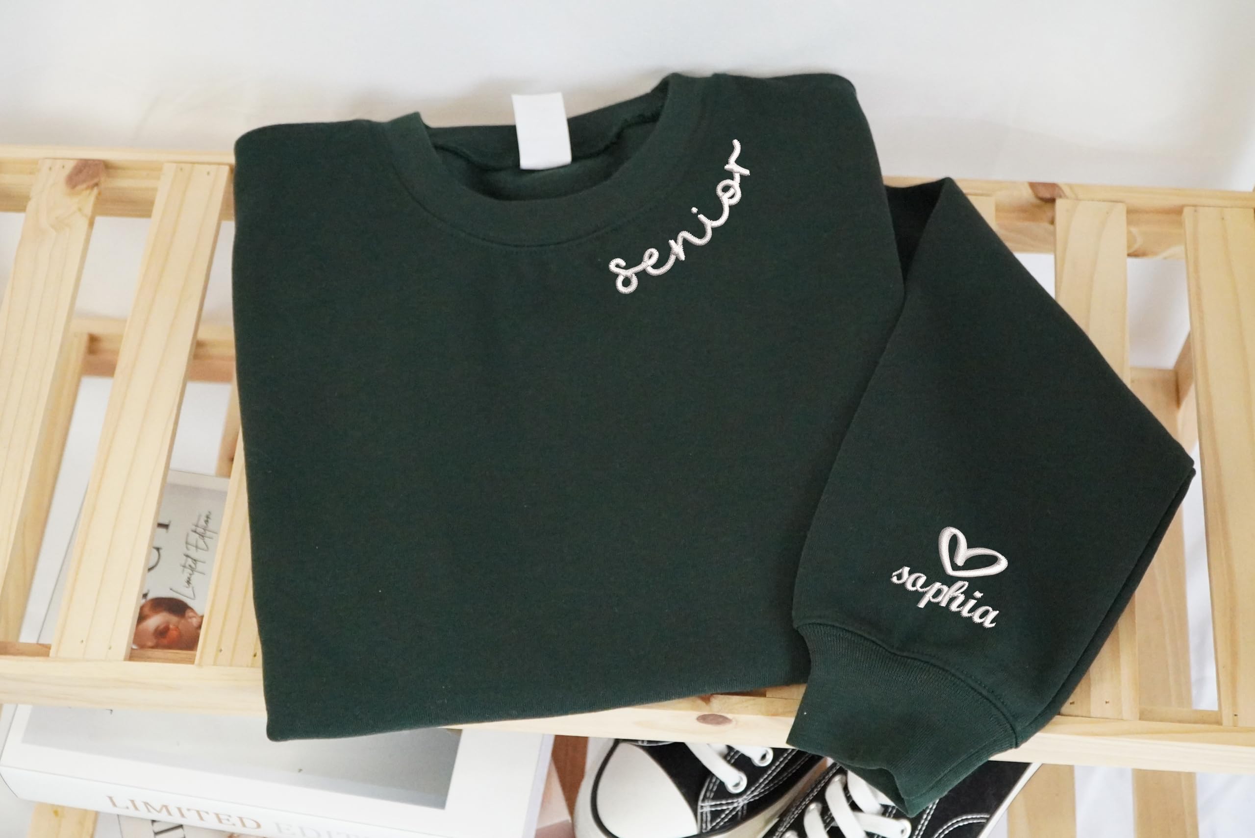 Custom Embroidered Senior Shirt - Personalized Graduation Gift for High School & College Seniors - Perfect for Yearbook Signing & Senior Week Celebrations