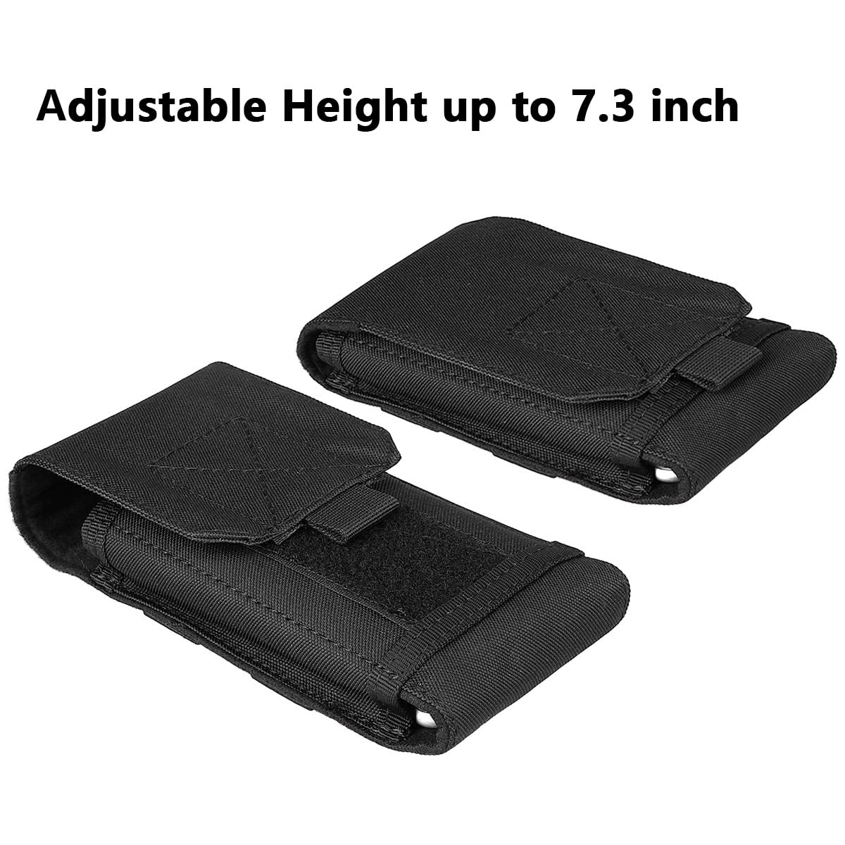 Tactical MOLLE Phone Pouch for iPhone 15 Pro Max/15 Pro/14 Plus/14 Pro/13/12/11 - Heavy Duty Belt Holster Case with Hook & Loop Patch Panel - Perfect for Outdoor Adventures, Hiking & Military Use (Khaki)