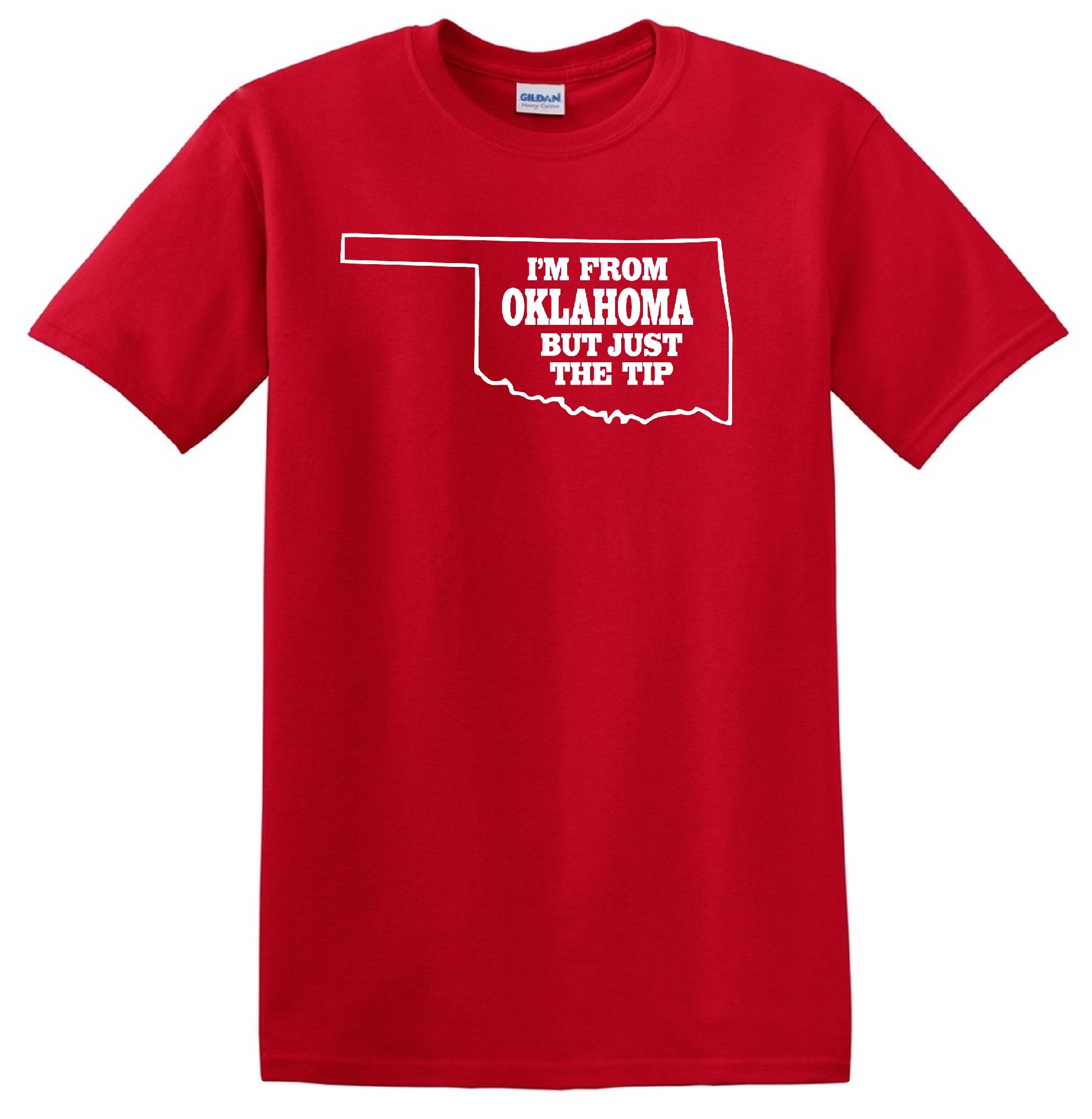 Oklahoma Just The Tip Red T-Shirt - Funny Sarcastic Graphic Tee for Men & Women - Perfect for Parties, Gifts & Casual Wear