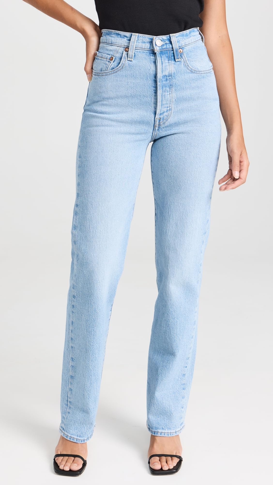 Levi's Women's Ribcage Straight Leg Full Length Jeans - High Waist Stretch Denim Pants for Casual Wear & Everyday Outfits