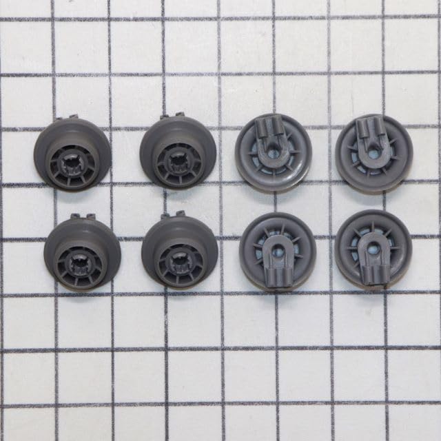 8-Pack Dishwasher Lower Rack Replacement Wheels - Compatible with Most Major Brands - Perfect for Smooth Gliding and Easy Loading in Dishwashers