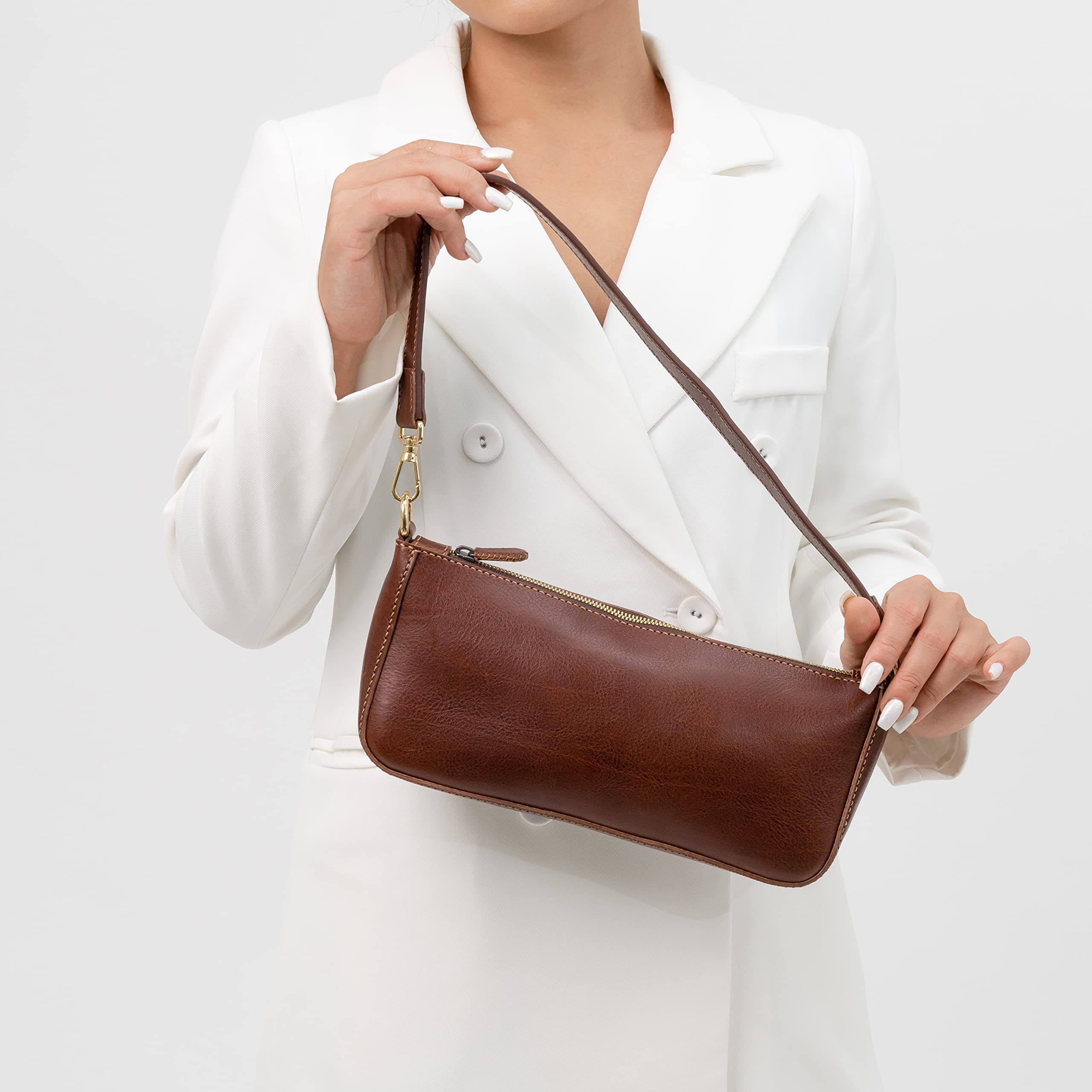 Premium Leather Shoulder Bag - Camilia Crossbody Bag in Dark Brown for Women | Stylish & Durable Handbag for Work, Travel & Everyday Use