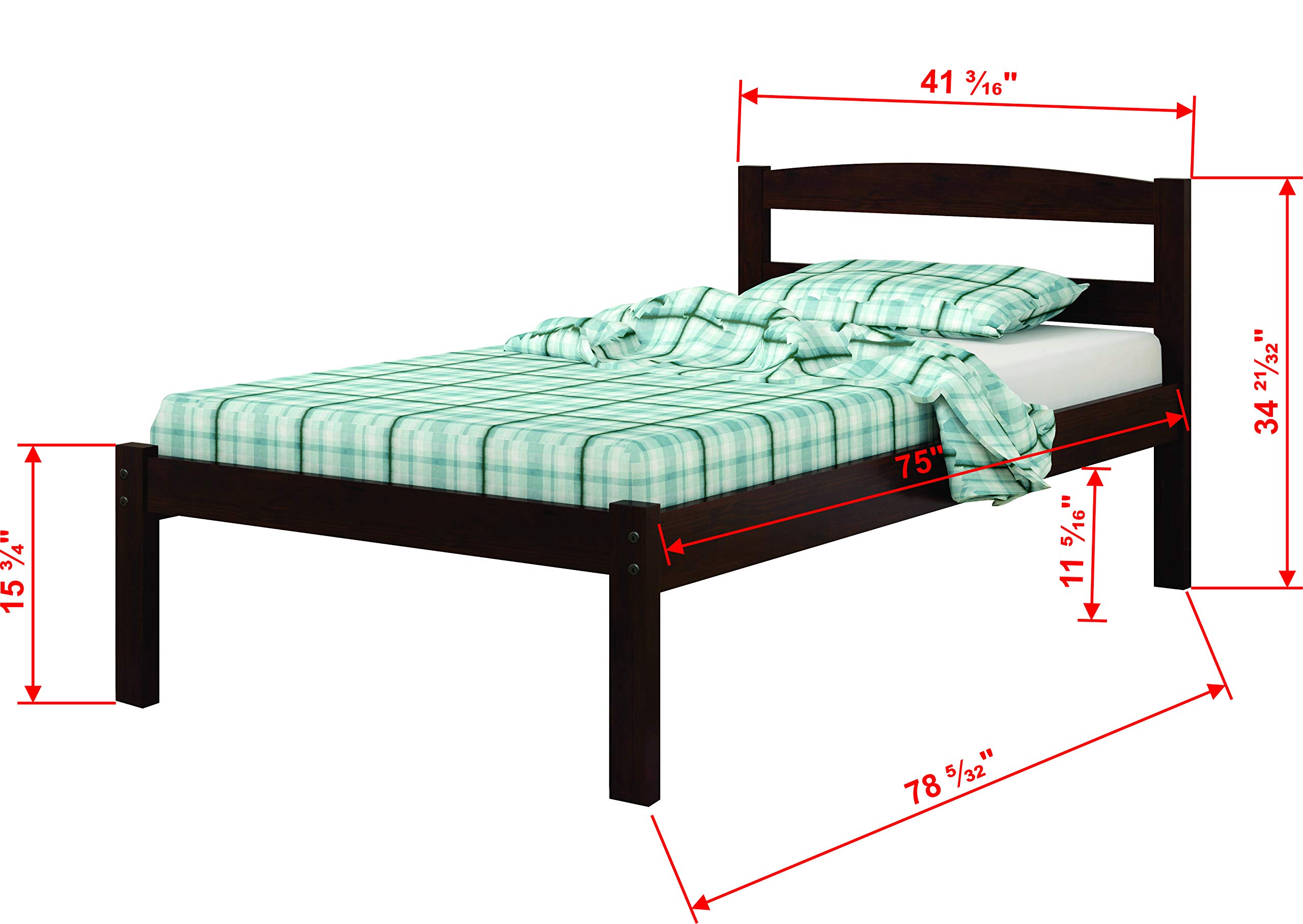 Donco Kids Econo Twin Size Bed Frame - Durable & Affordable Children's Bed for Bedroom, Guest Room, or Sleepovers