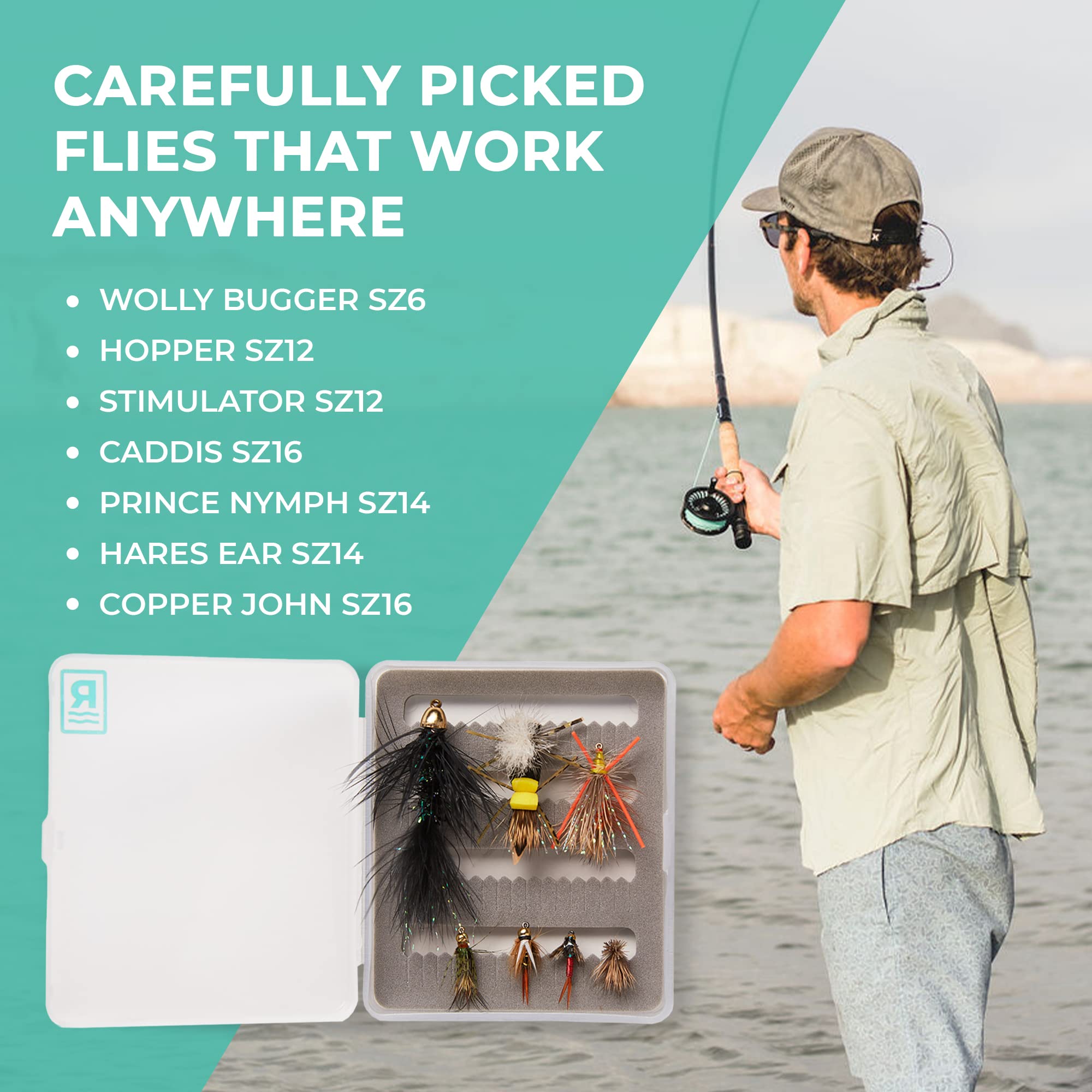 Fly Fishing Kit with Tippets, Clippers & Flies for Trout Fishing