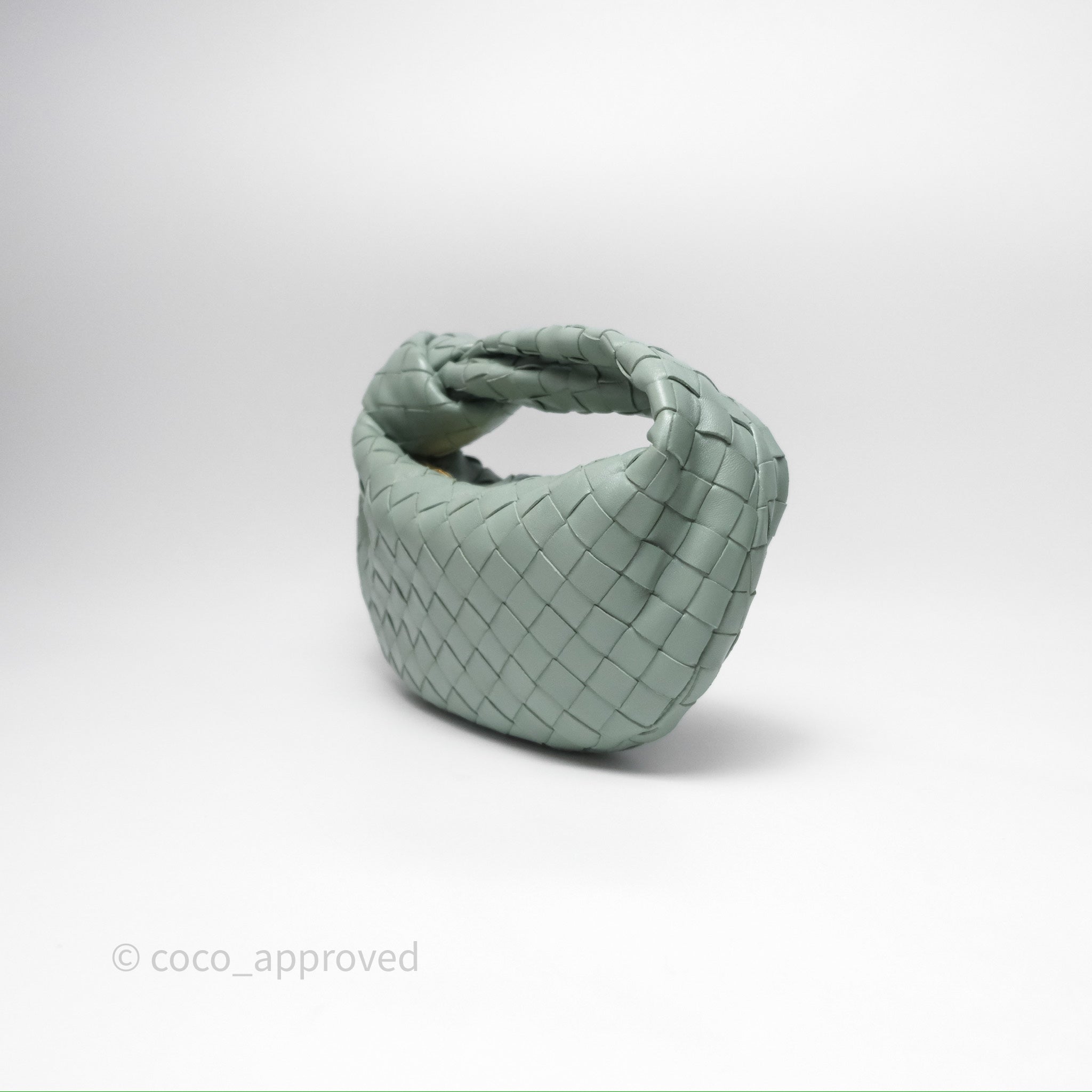 Bottega Veneta Mini Jodie Bag in Intrecciato Green Lambskin Leather with Gold Hardware - Perfect for Everyday Use, Date Nights & Special Occasions