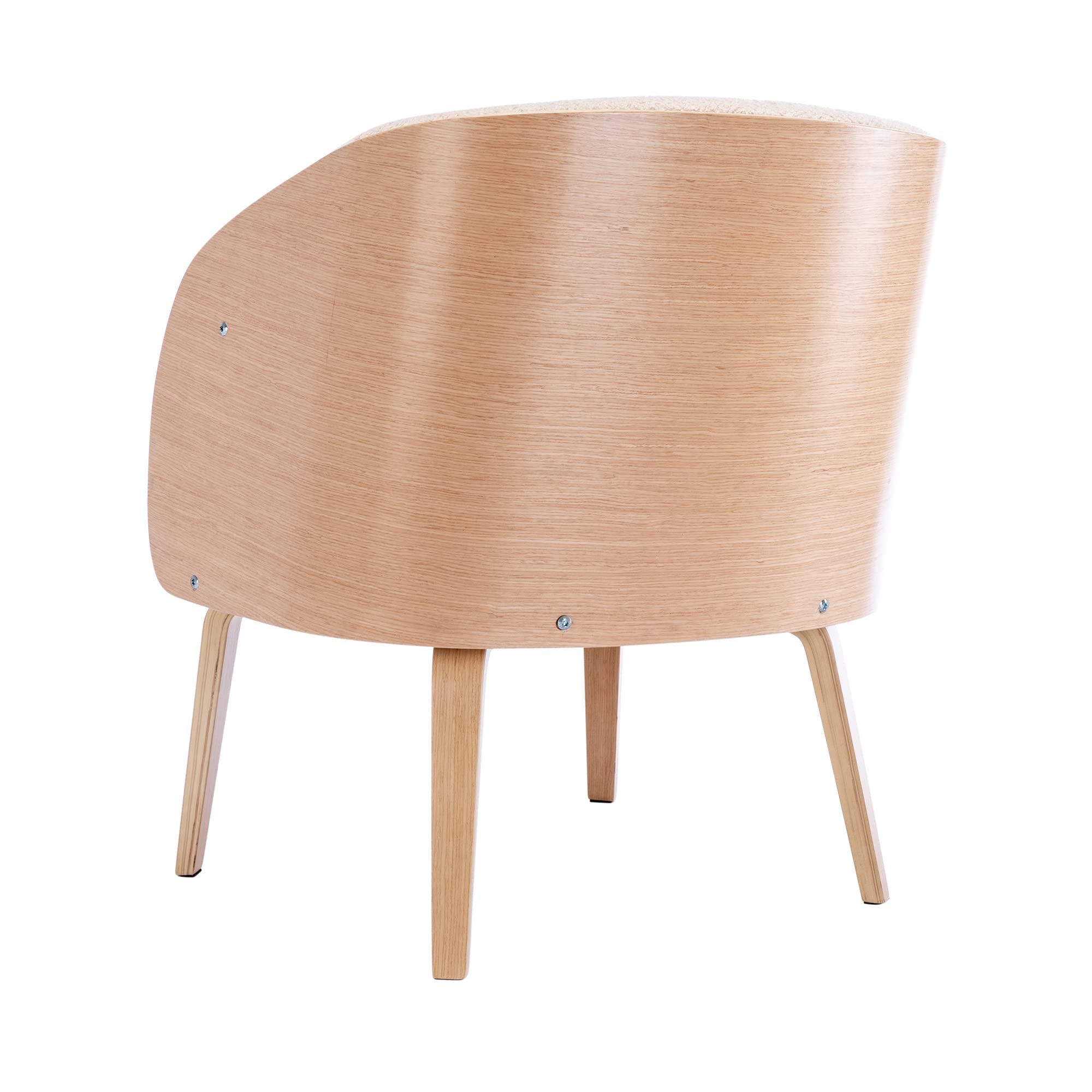 Hengming Lamb-Hair Accent Chair - Upholstered Living Room Chair, Bedroom Chair, Bentwood Sofa Chair in Pink - Perfect for Cozy Reading Nooks, Lounge Areas & Home Decor