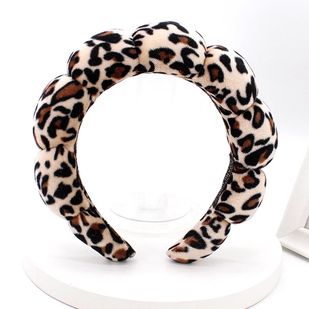 Soft Terry Cloth Spa Headband for Women & Girls - Washable Face & Makeup Headwear with Sponge Bubble Design - Perfect for Skincare Routine, Facial Cleansing & Beauty Salon Use