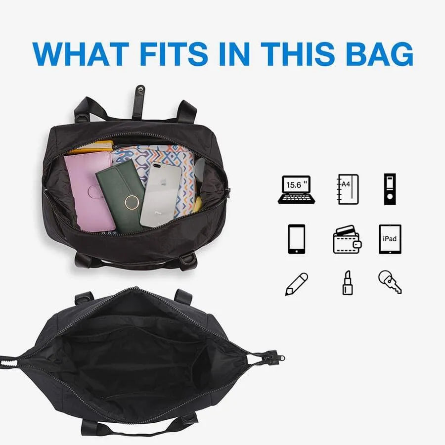 Zoraesque Black Duffel Bag - Stylish & Durable Travel Duffel for Gym, Work, Weekend Trips & Outdoor Adventures