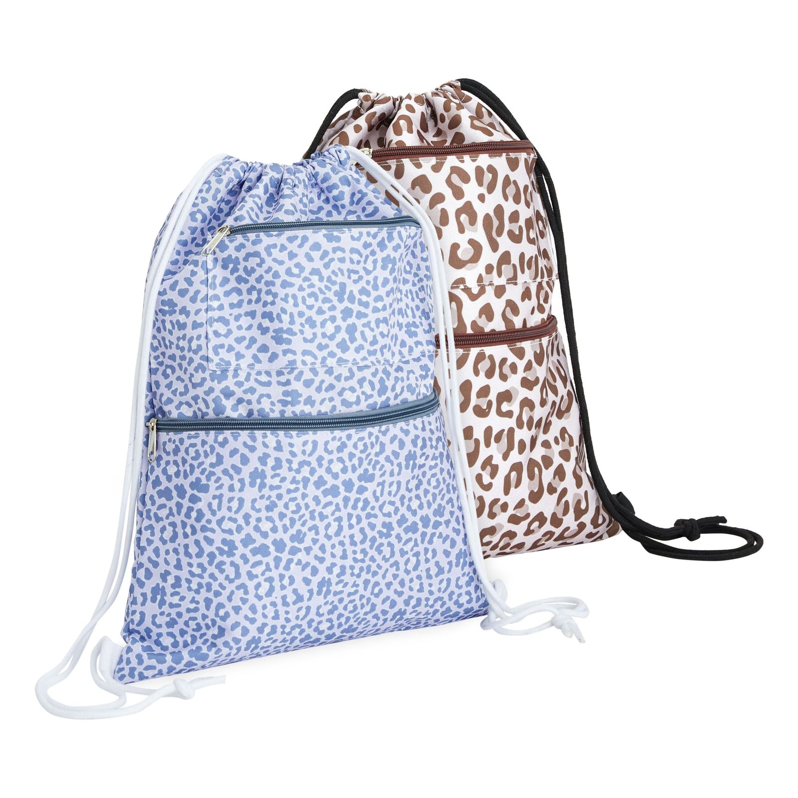 Waterproof Drawstring Backpack - 2 Pack Lightweight Cinch Bags (13.3 x 17 Inches) for Gym, Travel, Beach & Outdoor Activities