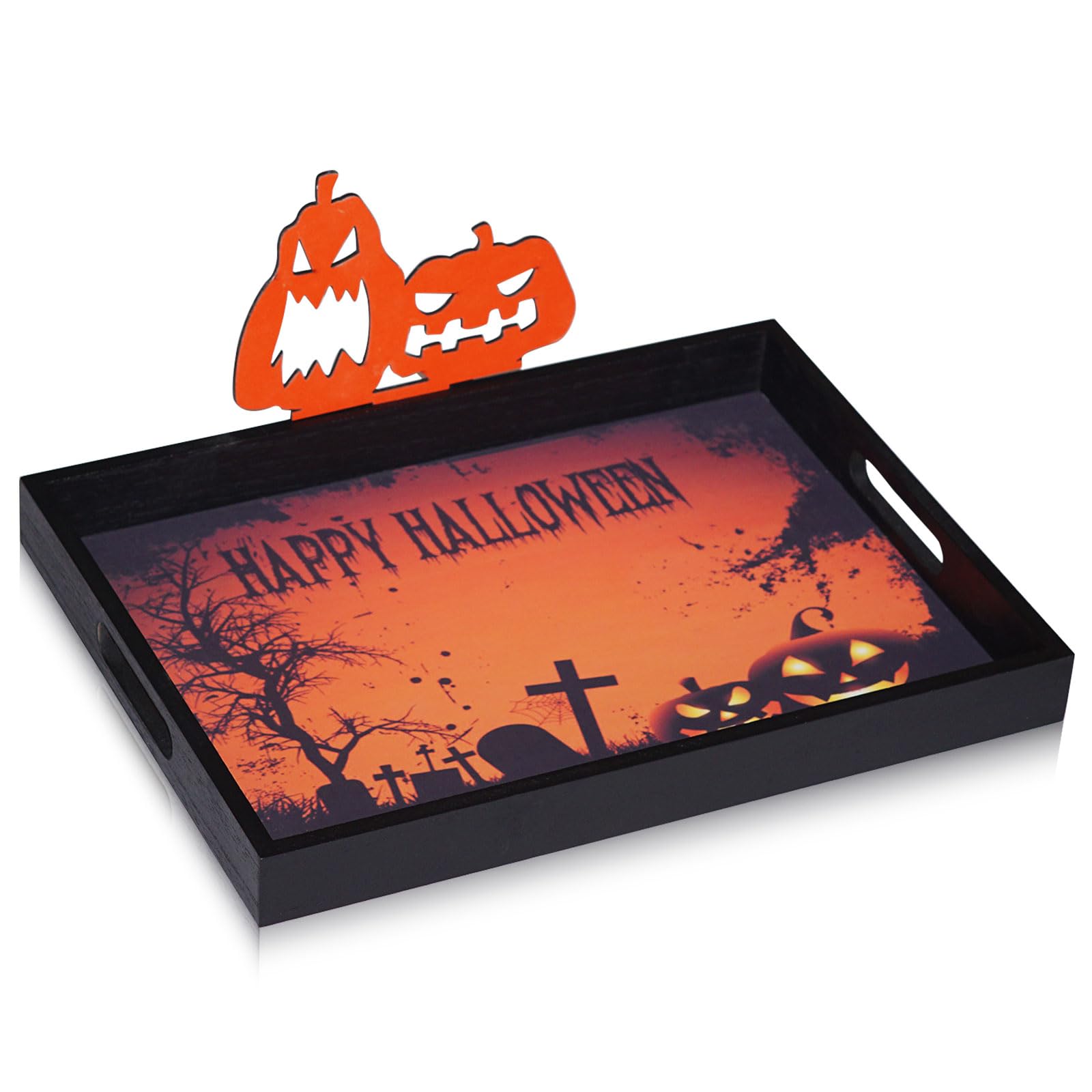 Halloween Serving Tray - Spooky Party Decor, Snack Platter for Candy, Appetizers & Meals - Perfect for Halloween Decorations, Breakfast, Lunch & Dinner Parties