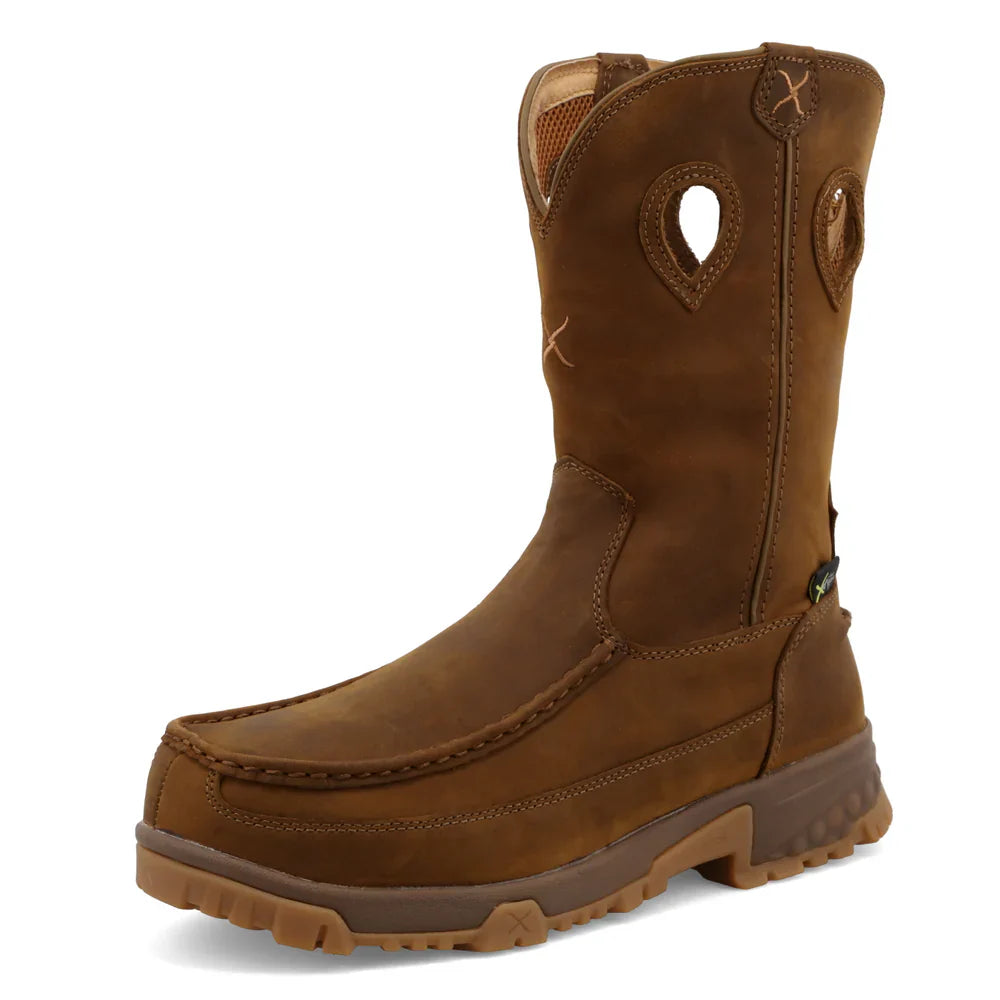 Men's 11 Pull On Work Boots - Comfortable Slip Resistant Safety Shoes for Construction, Gardening & Outdoor Work
