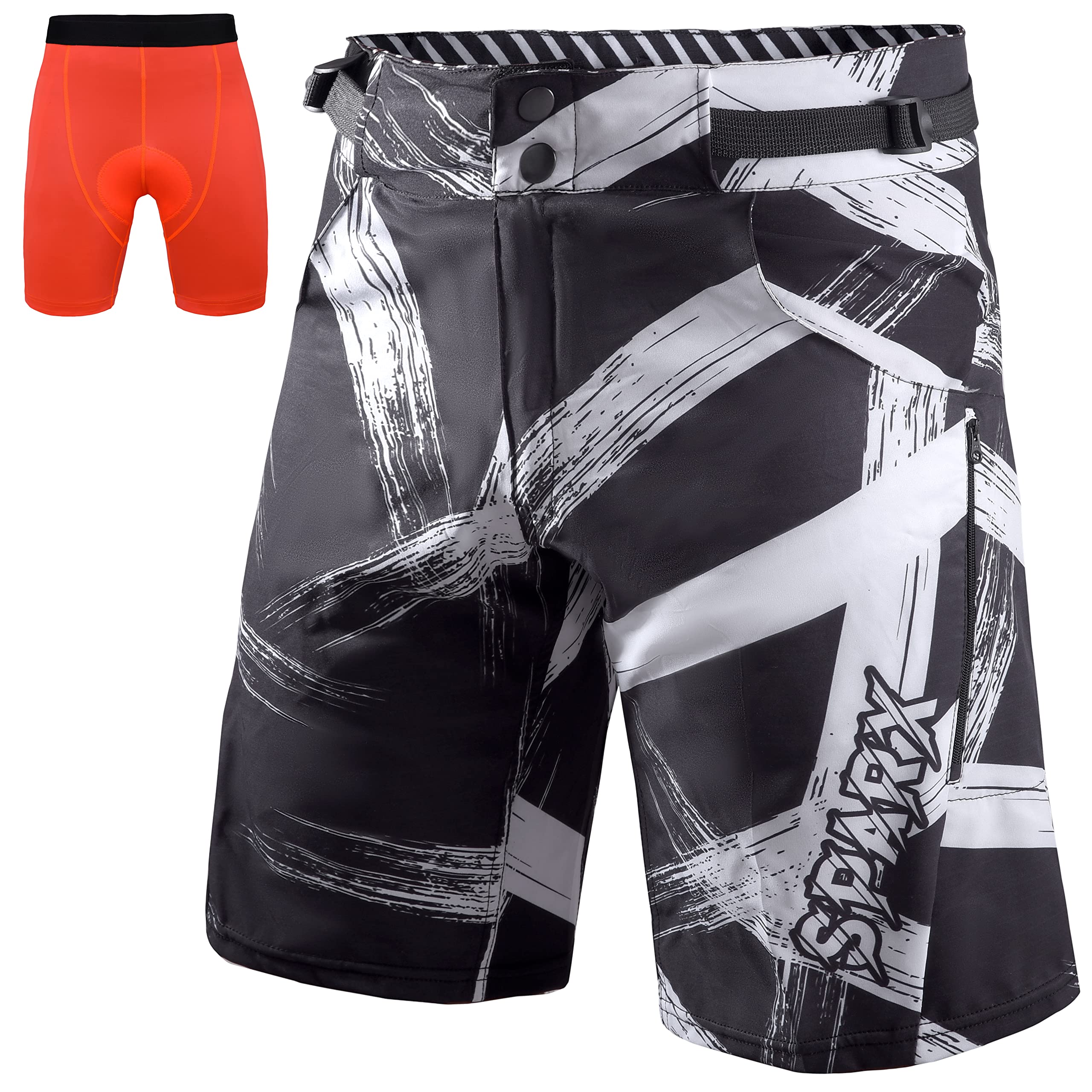 SPARX Men's Mountain Bike Shorts - Padded MTB Cycling Shorts with Stretch & Loose-Fit for Comfort | Durable Baggy Biking Shorts for Trail Riding & Outdoor Adventures