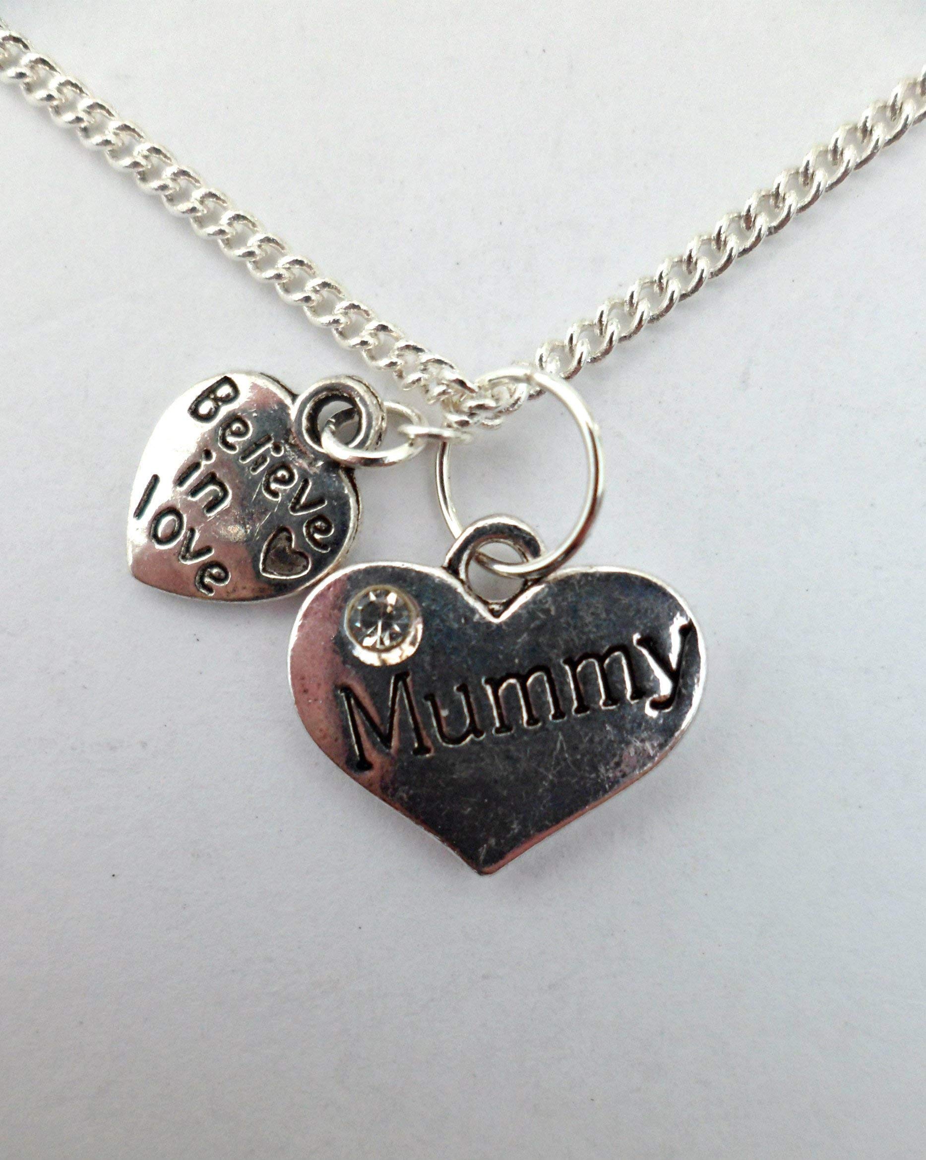 Elegant Silver Plated Heart Charm Necklace with Gemstone - Perfect Gift for Mom, Wife & Loved Ones | Valentine's Day, Anniversary & Romantic Occasions
