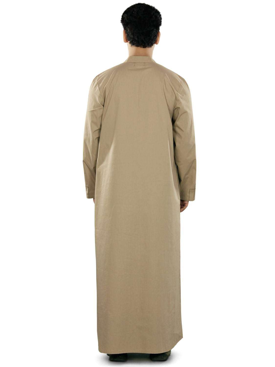 Ammar Beige Galabiyya - Traditional Arabic Robe for Men - Comfortable & Stylish Islamic Clothing for Prayer, Eid, and Special Occasions