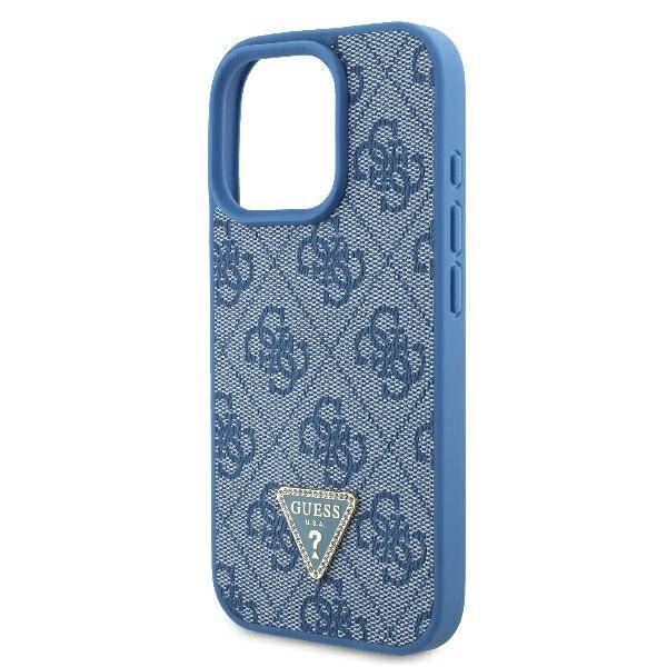 Guess Genuine Leather iPhone 16 Pro Max Case with Metal Logo & Rhinestones - 6.9