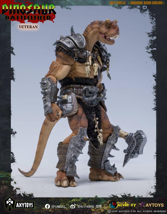 AxyToys 1/12 Scale 7.87 Inch Dinosaur Action Figure - Carnotaurus Warrior Veteran Soldier for Collectors | Battlefield Scenes, Diorama Displays & Toy Photography