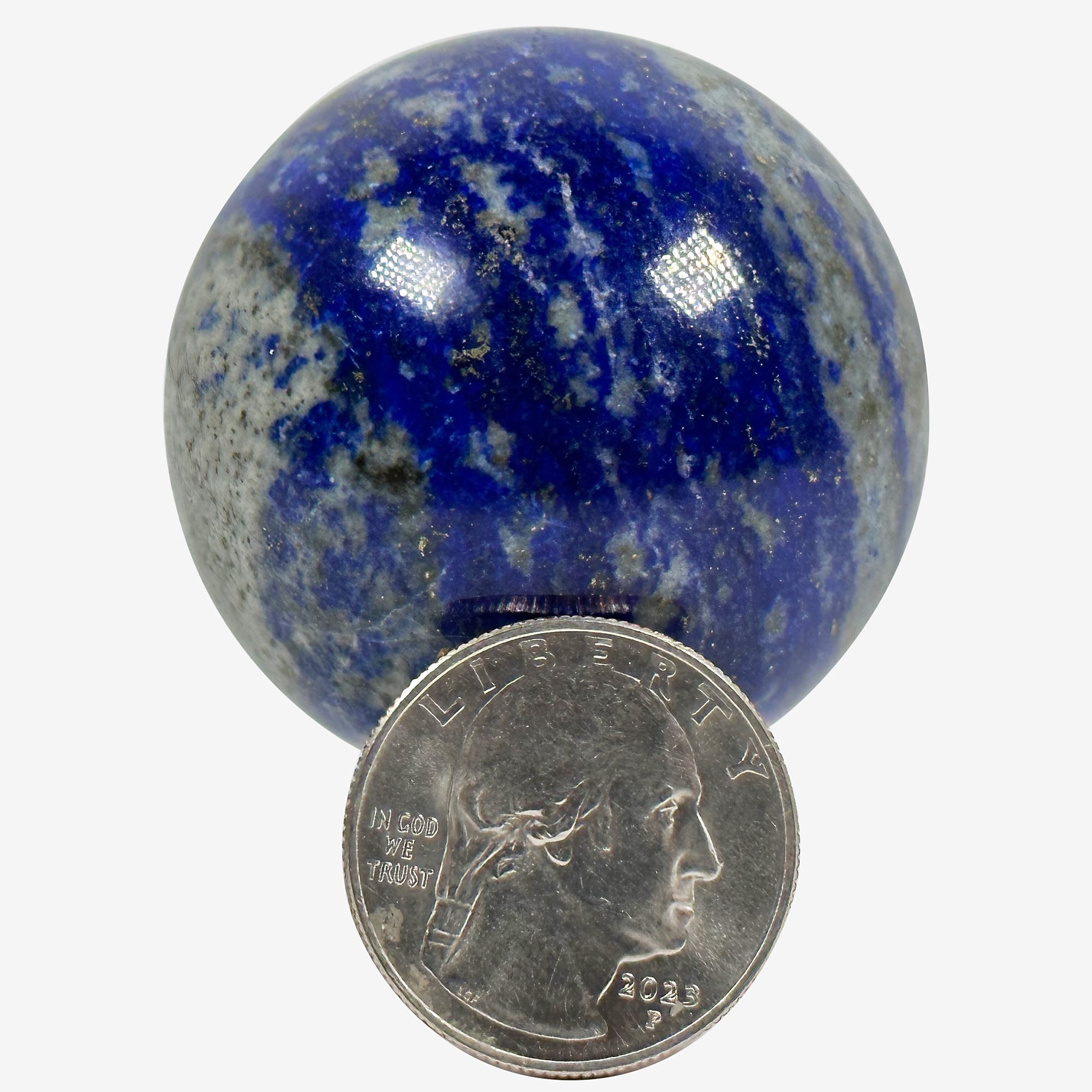Natural Polished Lapis Lazuli Crystal Sphere - 2.5 Inch Blue Gemstone Ball for Home Decor, Office Display & Meditation | Healing Stone for Stress Relief, Focus & Calming Energy | Perfect for Feng Shui, Yoga Spaces & Crystal Collections