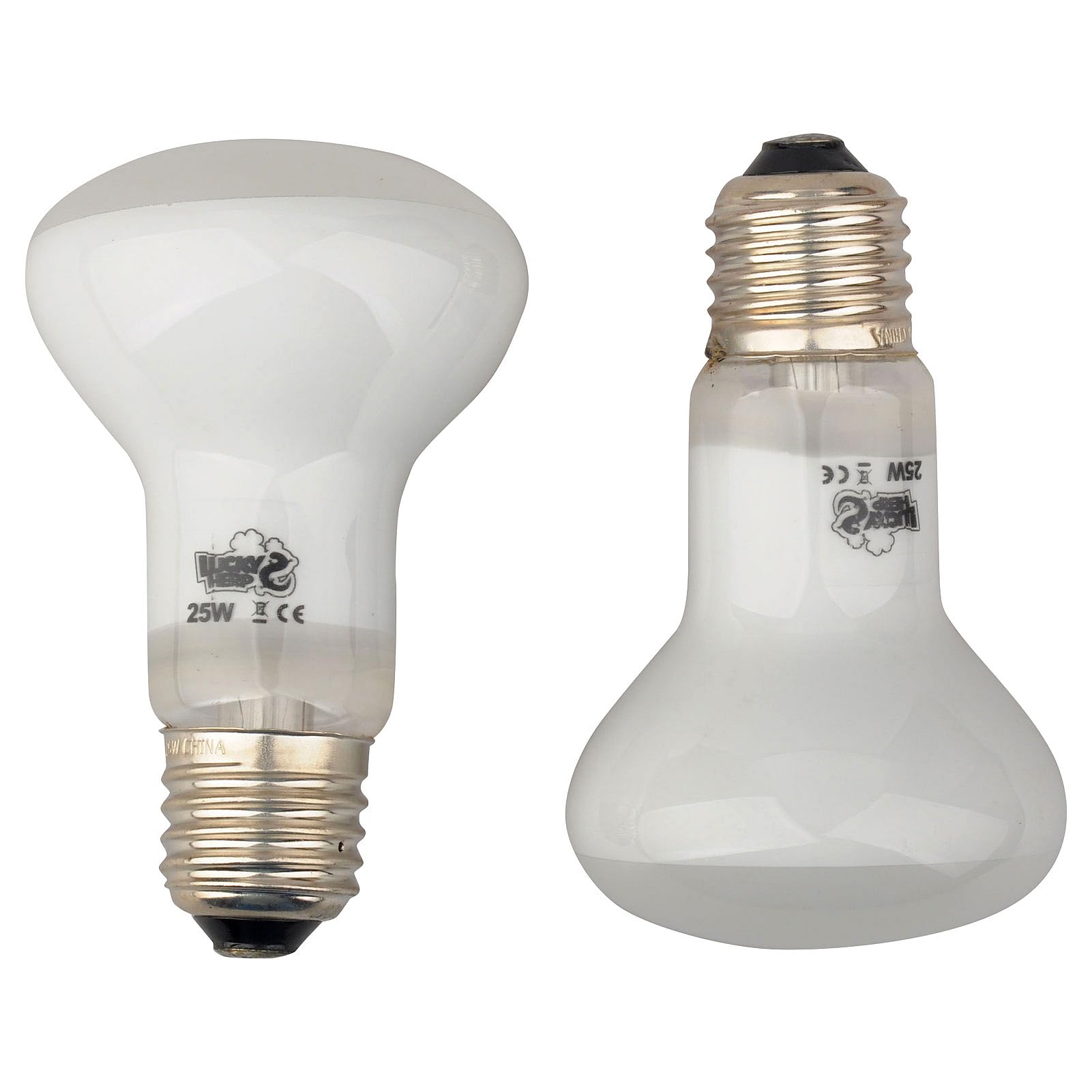 LUCKY HERP Reptile Basking Spot Lamp - 25W Daylight Heat Bulb 2-Pack for Terrariums & Vivariums - Ideal for Lizards, Turtles, and Snakes
