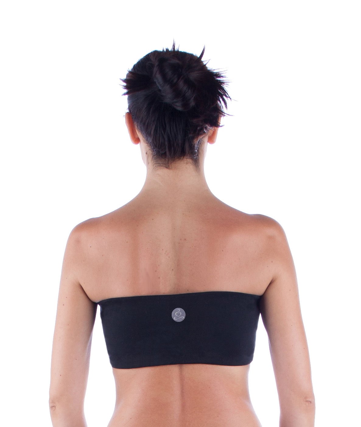 Black Strapless Yoga Sports Bra Bandeau - Seamless Workout Top for Women - Gym, Running, Pilates & Activewear