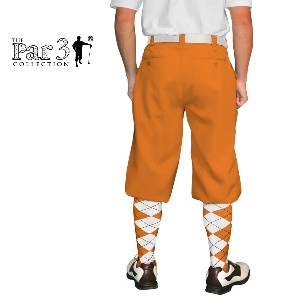 Premium Orange Microfiber Plus Fours for Men - Comfortable Golf & Casual Wear Pants