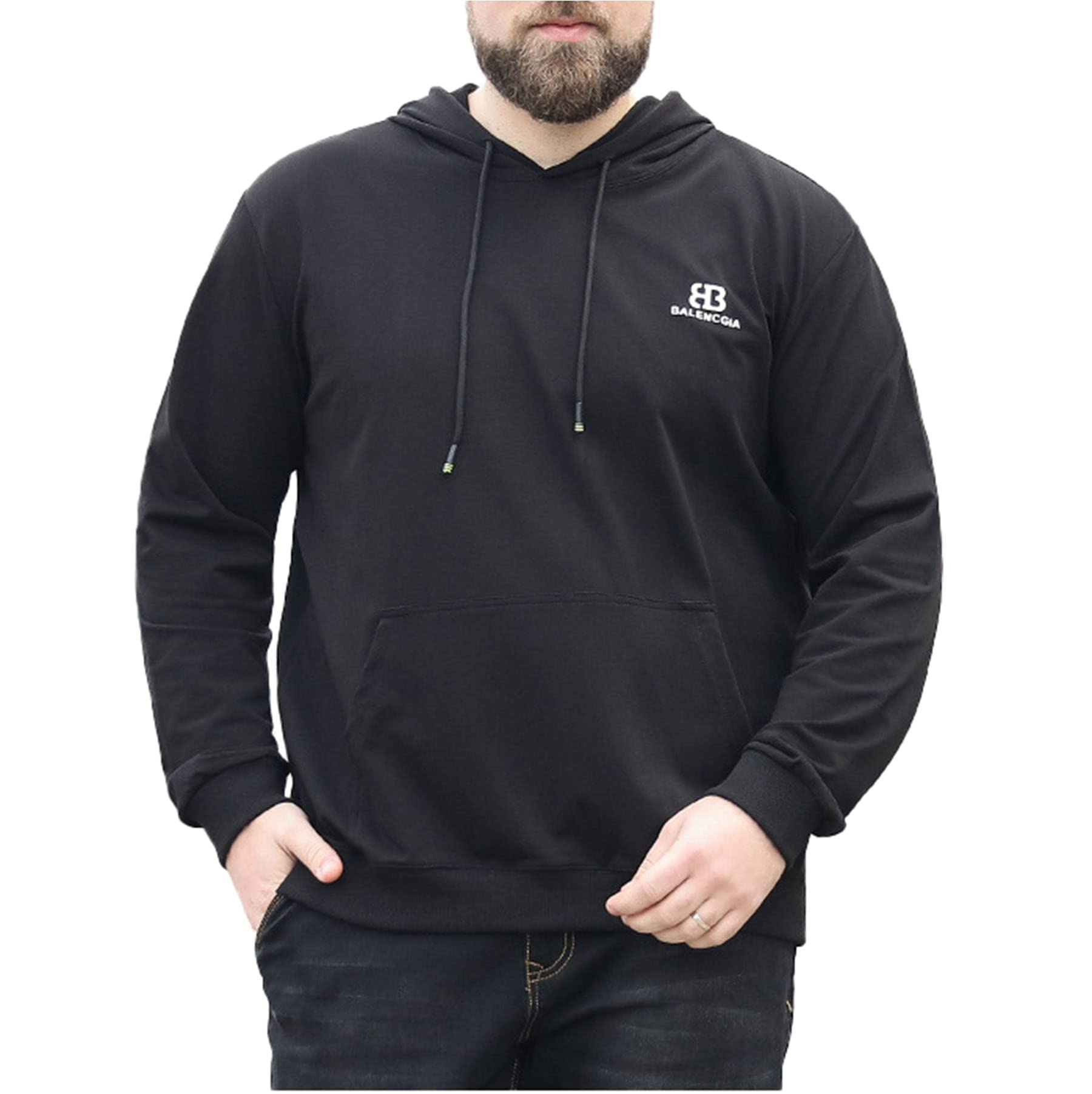 LZJDS Men's Plus Size Hoodie Pullover - Soft Long Sleeve Casual Sweatshirt for Big & Tall - Perfect for Outdoor Activities, Gym & Everyday Wear
