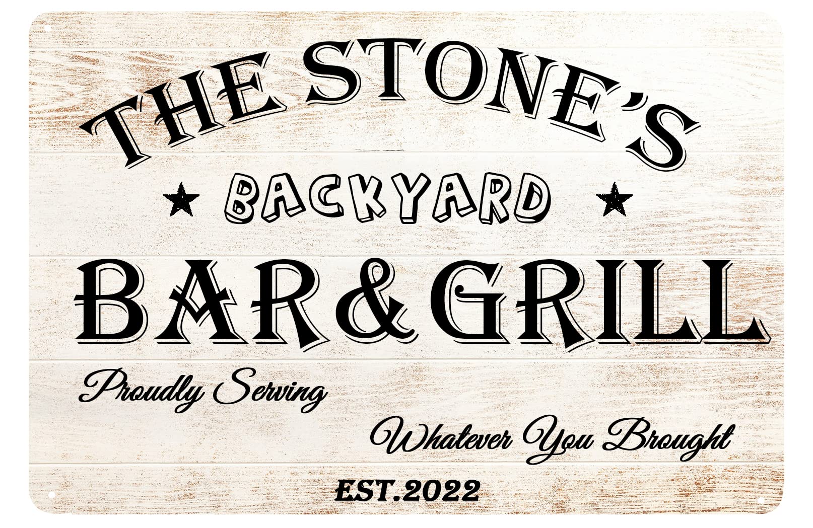 Personalized Metal BBQ Wood Sign - Man Cave Decor & Backyard Bar and Grill Gift - Customizable Proudly Serving Whatever You Brought Sign - Perfect for Outdoor Parties, Home Bar, and BBQ Gatherings