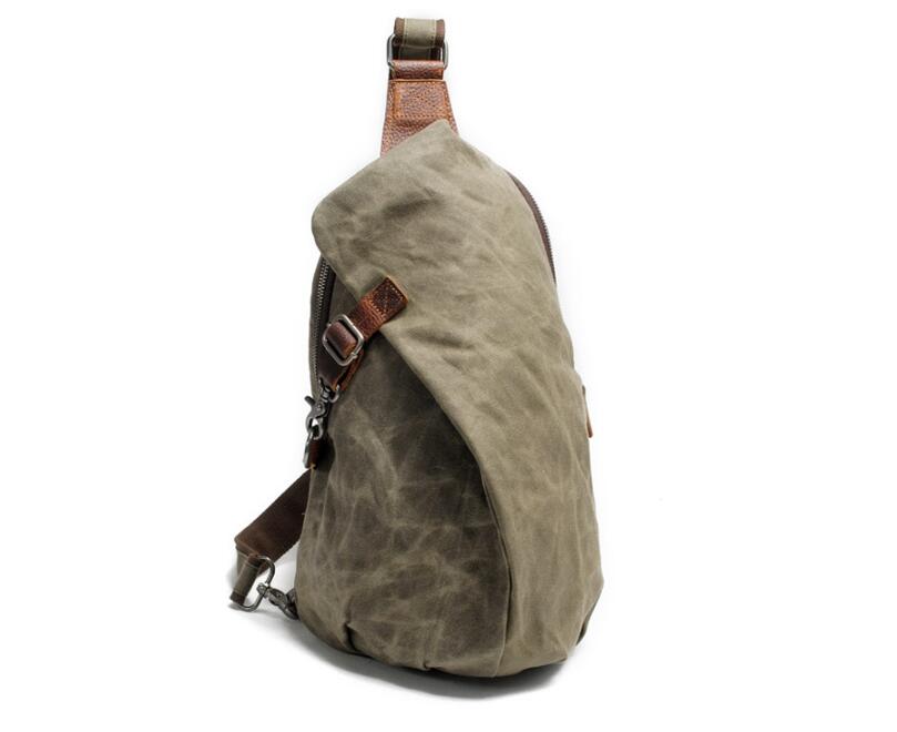 Durable Canvas Chest Bag for Men - Grey, Green & Black Options - Perfect for Travel, Hiking & Everyday Use