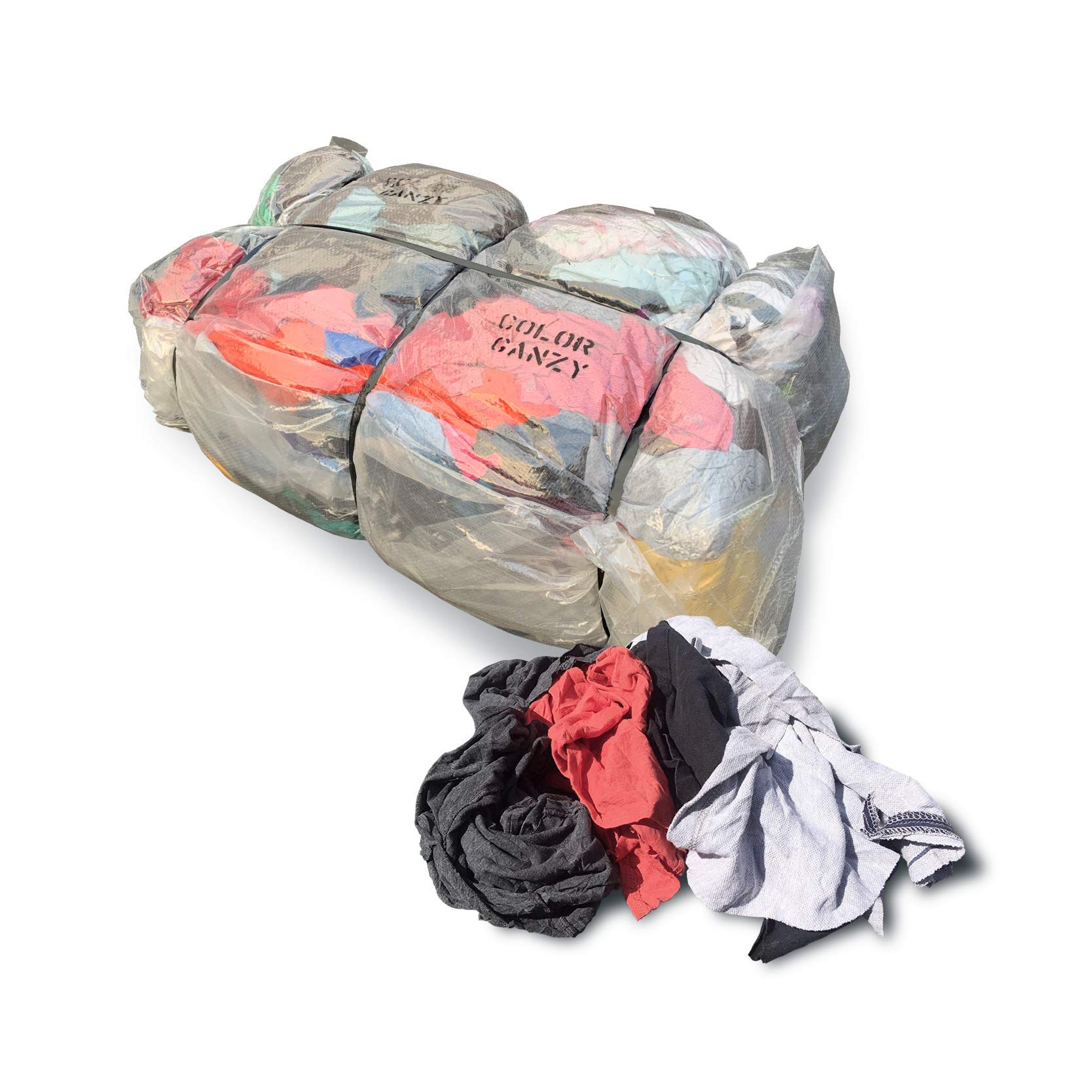 Premium Cotton Nylon Shop Rags - Heavy Duty Cleaning Towels & Wiping Cloths (50 LB Bulk Bale) - Ideal for Automotive, Industrial & Household Cleaning Tasks
