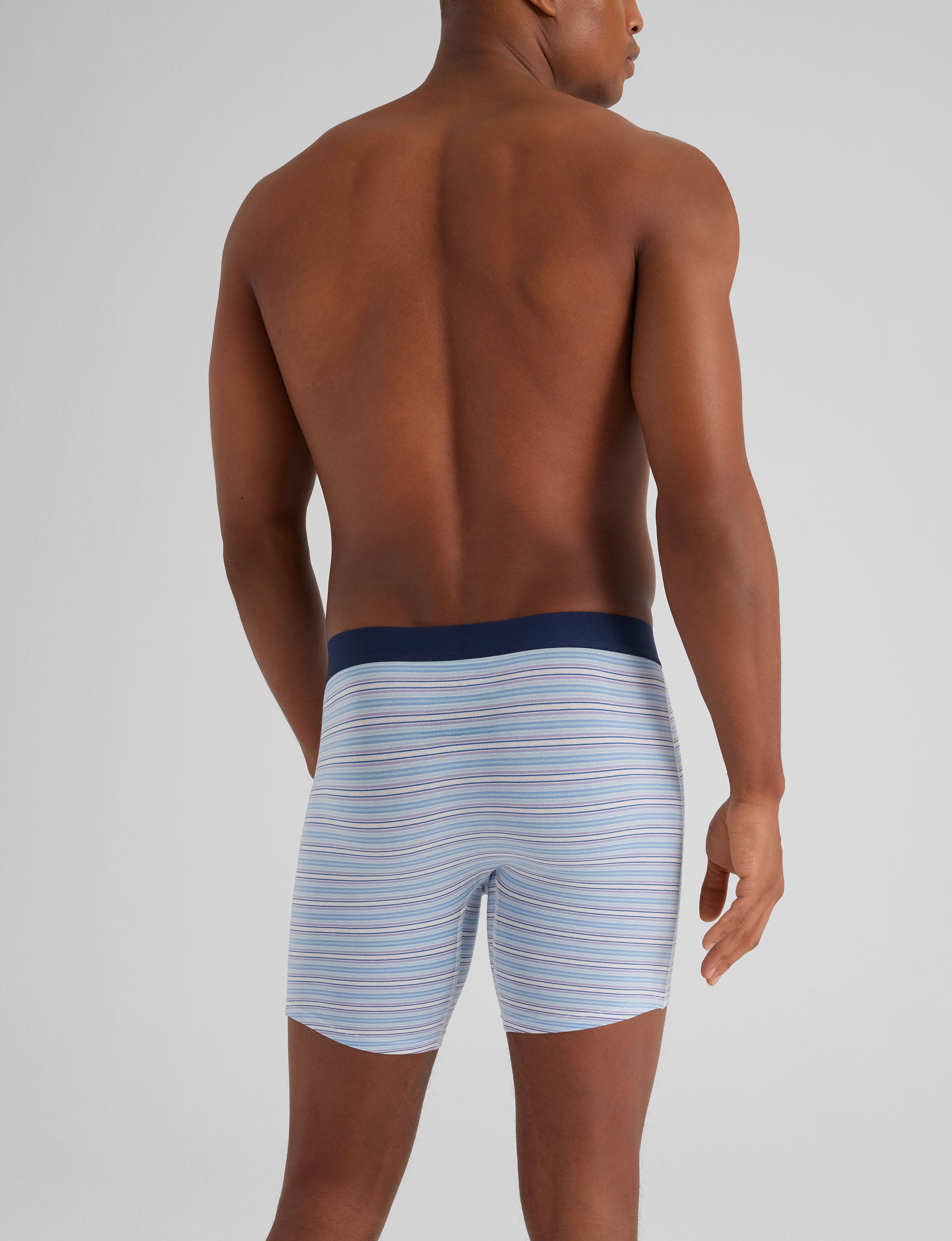 Premium Cotton Mid-Length Boxer Briefs for Men - 6 Pack (3 Pairs) - Soft Breathable Underwear for All-Day Comfort - Ideal for Workout, Travel & Everyday Wear