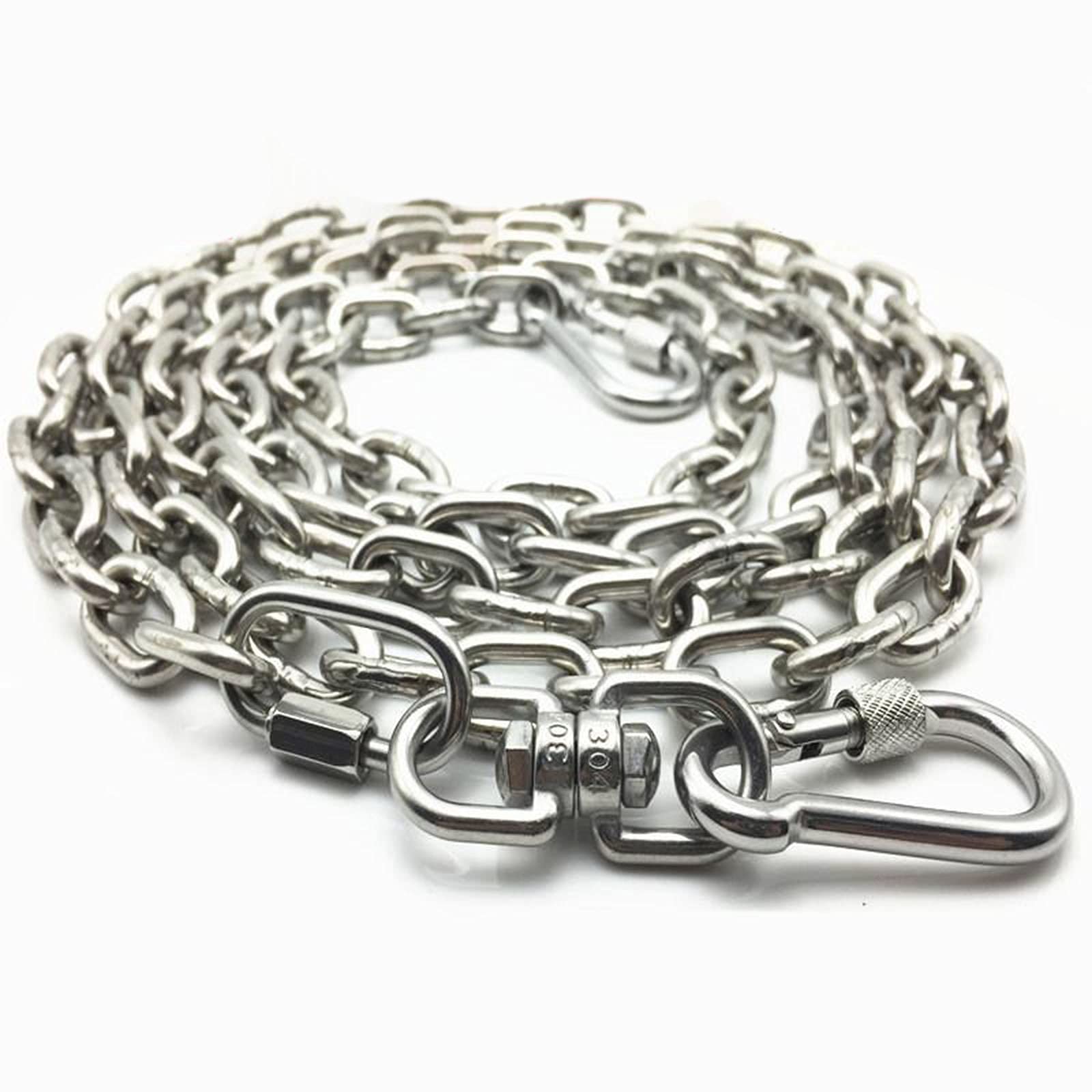Stainless Steel Heavy Duty Dog Chain Leash - 5mm Thick, 2m Long Anti-Chew Pet Lead for Large & Medium Dogs | Durable Metal Dog Walking Accessory for Training, Outdoor Adventures & Daily Walks