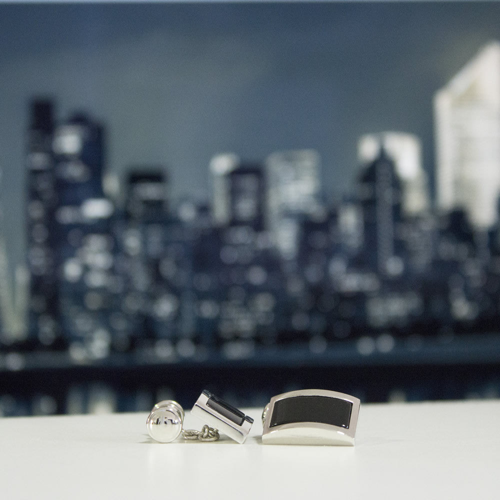 Elegant KingCuffs Agate Rectangular Plated Cufflinks for Men - Luxury Wedding, Prom & Formal Event Accessories