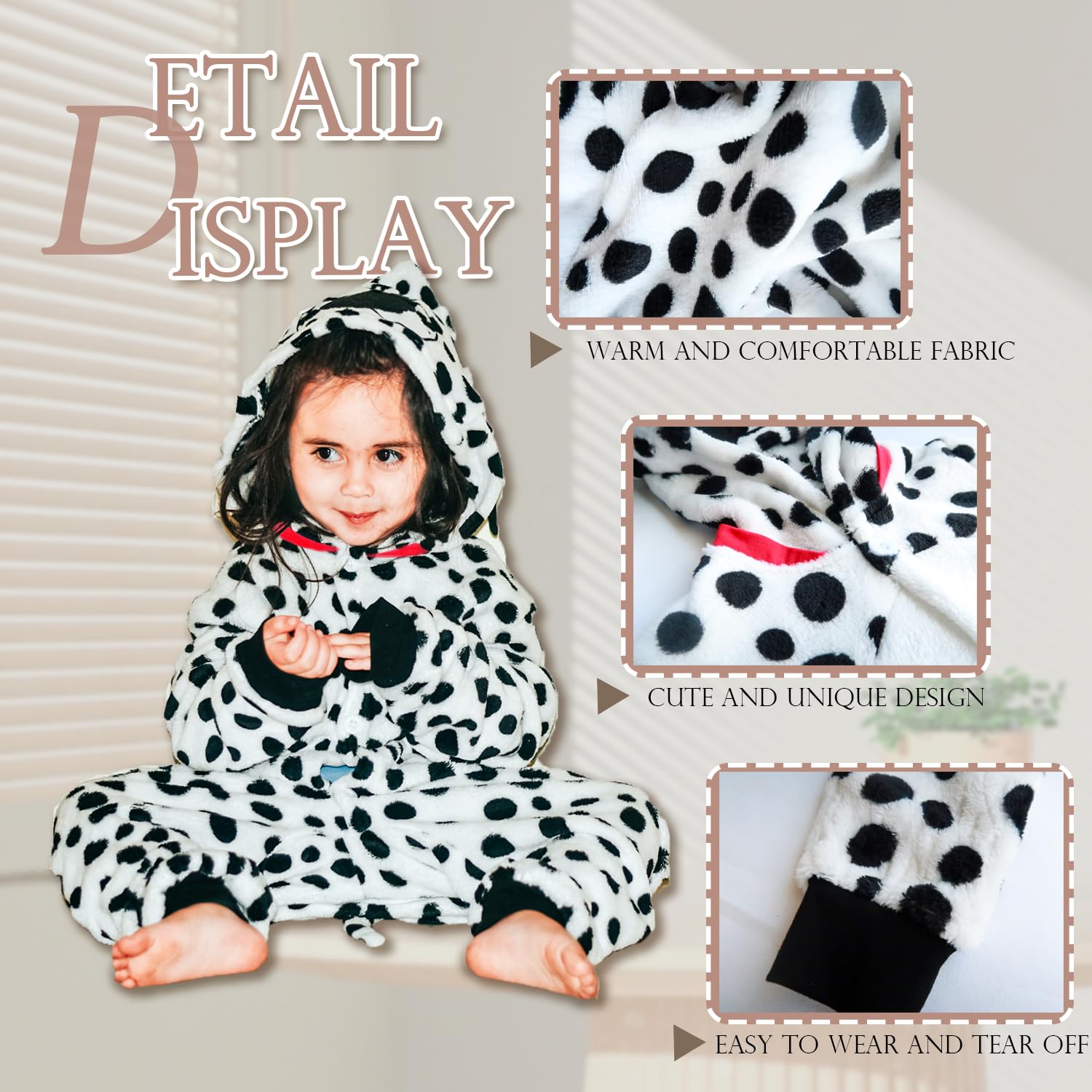 Adorable Dalmatian Costume for Baby Boys & Girls - Cute Animal Bodysuit Halloween Outfit | Perfect for Halloween Parties, Dress-Up Play & Photo Shoots