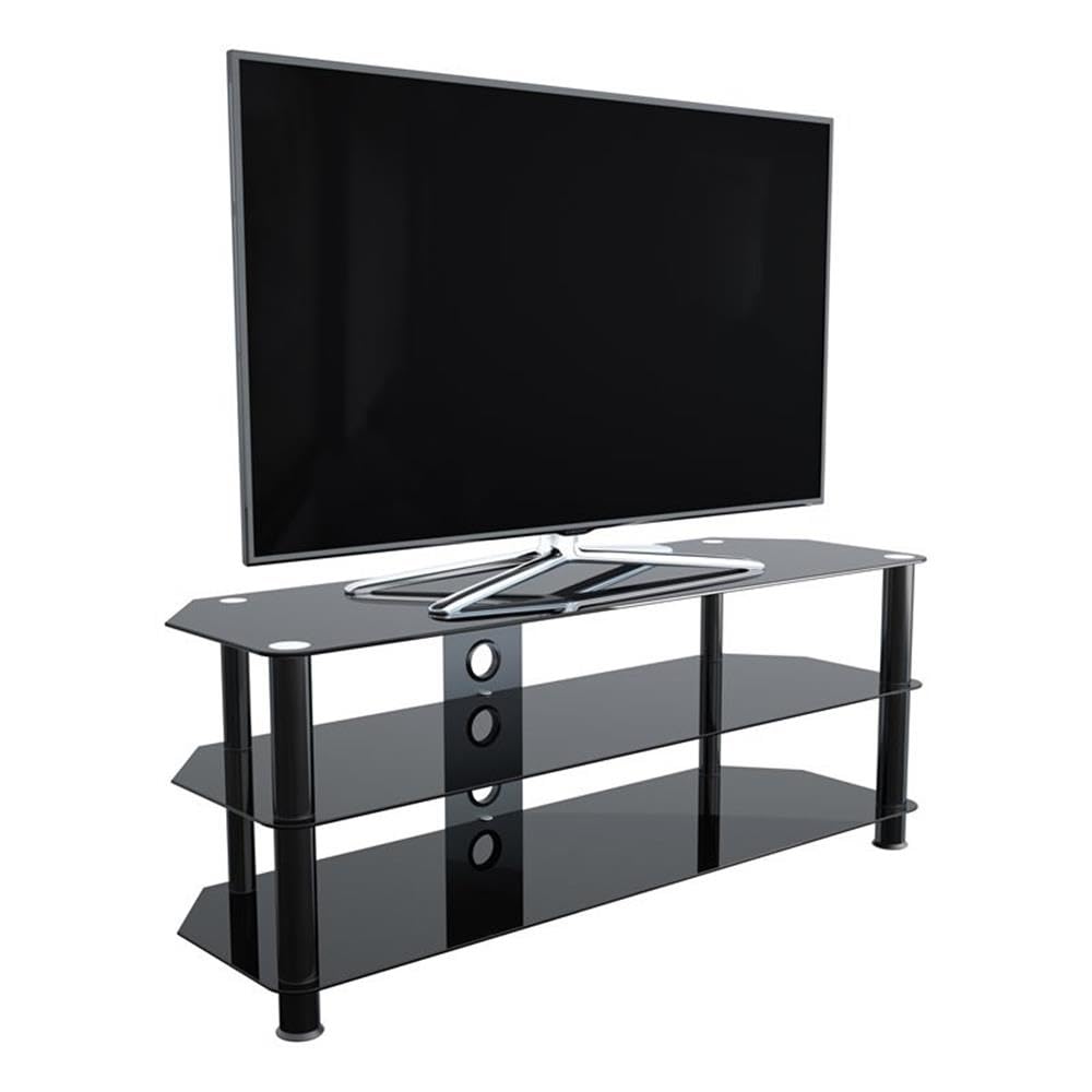 AVF Black Transitional Steel & Glass TV Stand for 39-60 Inch Flat Screens - Perfect for Living Rooms, Bedrooms & Home Theaters